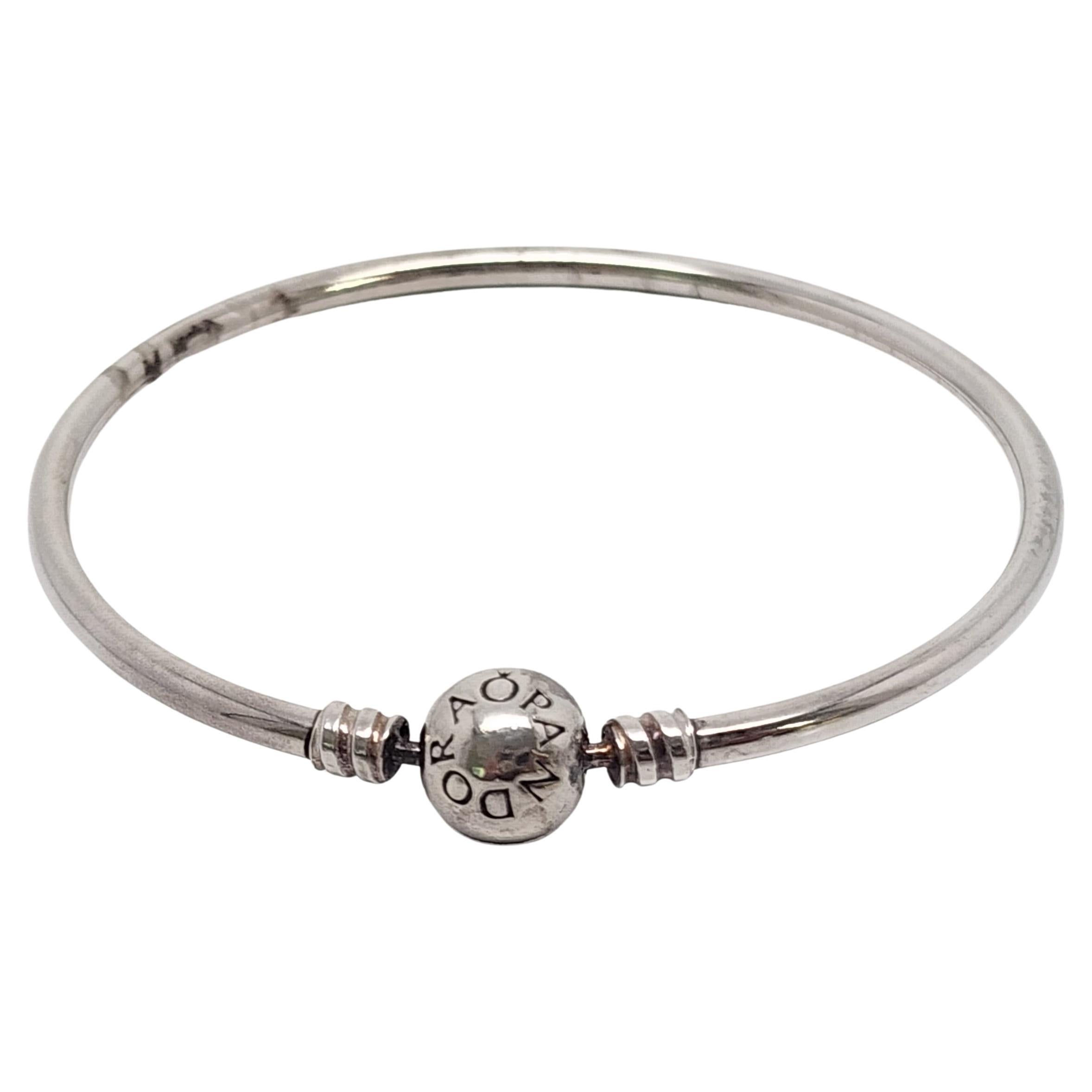 Authentic Pandora Moments Sterling Silver Bangle Bracelet (A) #15322