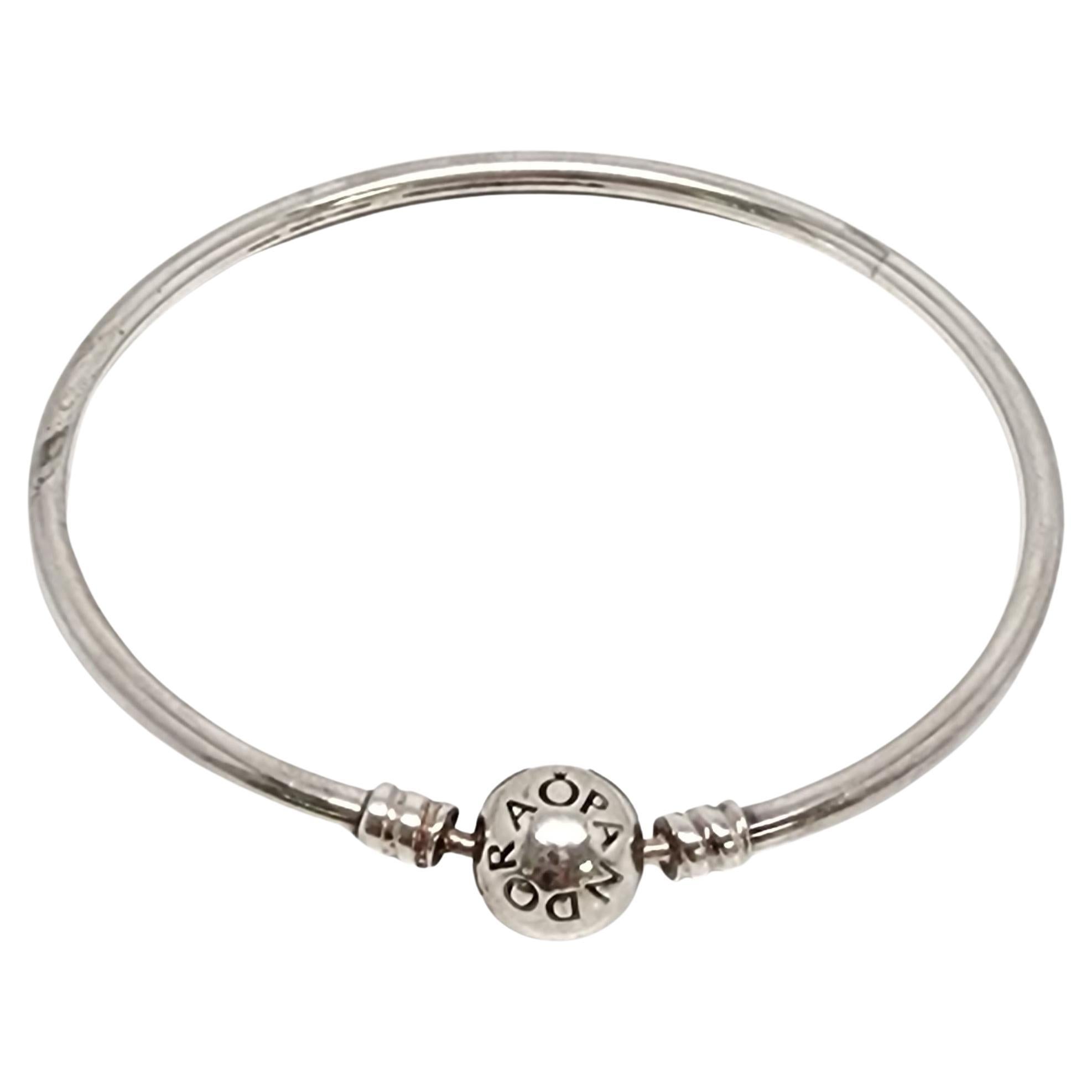 Authentic Pandora Moments Sterling Silver Bangle Bracelet (B) #15323