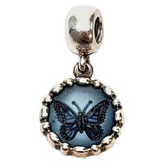 Used Authentic Pandora Sterling Silver Butterfly Cameo Charm Dangle 790865CAM Retired