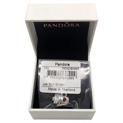Vintage Authentic Pandora Sterling Silver Cocoa & Candy Cane Charm w/Box #15327