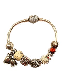 Authentic Pandora Sterling Silver Holiday Christmas Charm Bracelet #19923