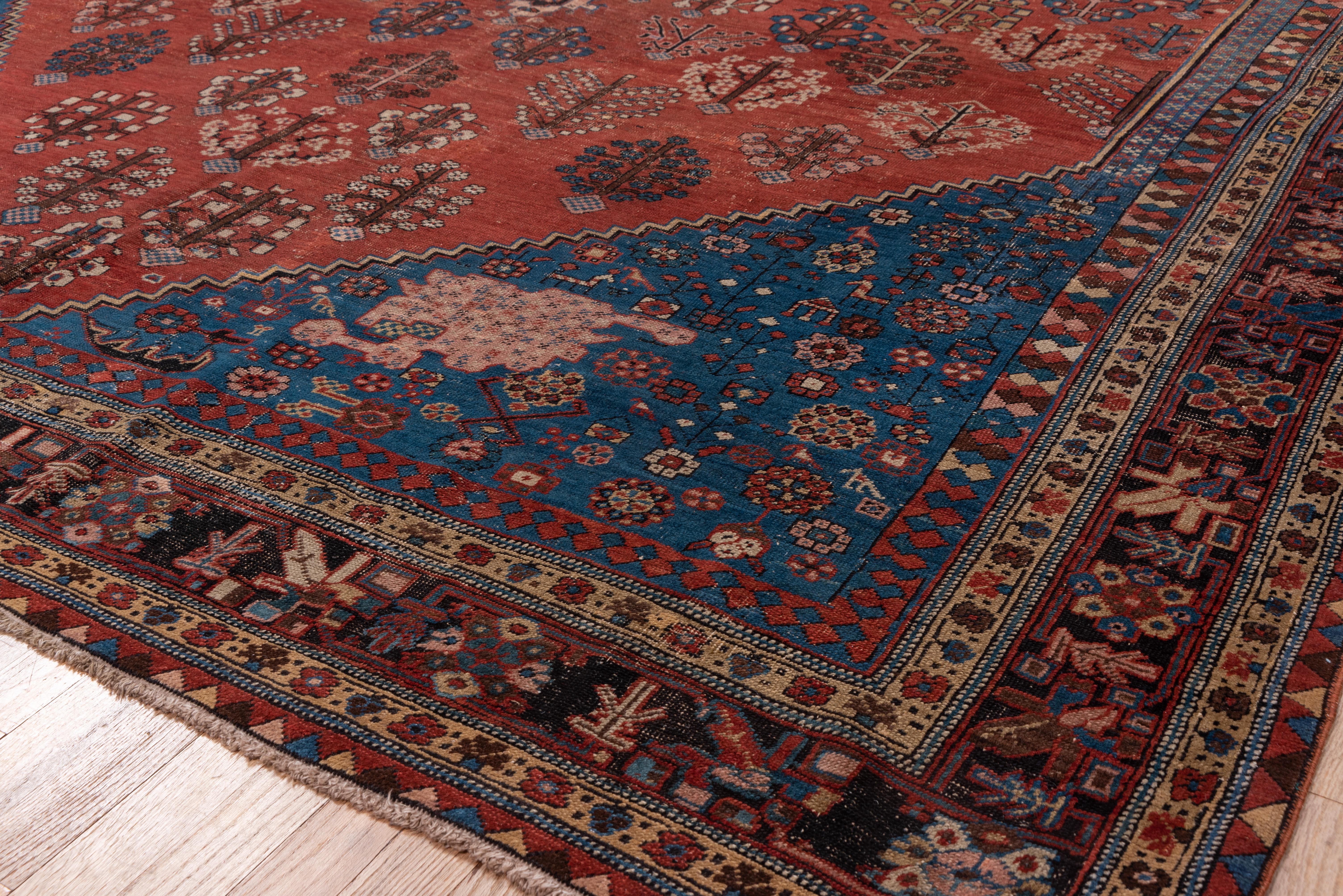 Heriz Serapi Authentic Persian Bakhshayesh Carpet, Amazing Colors, Zanabaki Border