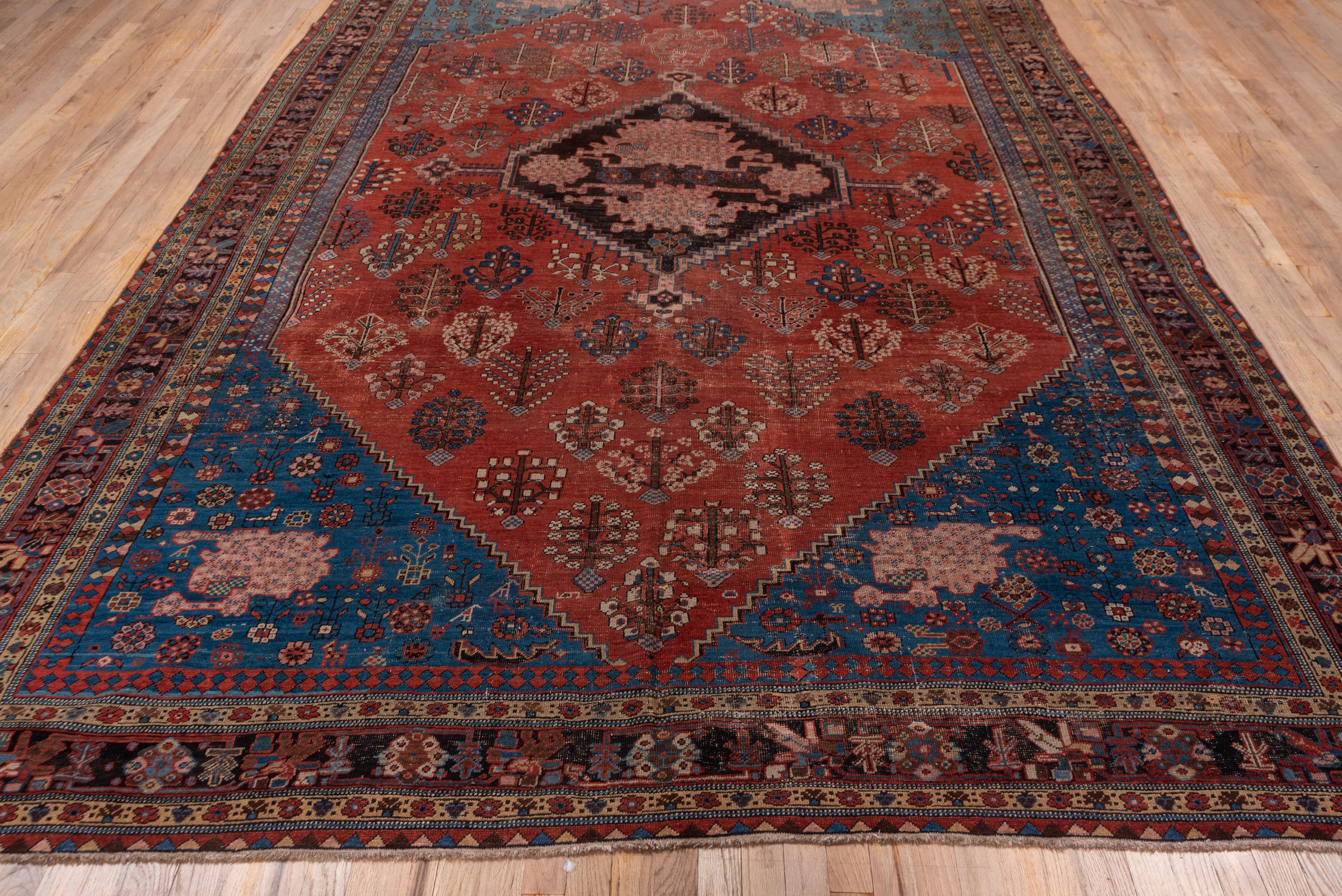 Hand-Knotted Authentic Persian Bakhshayesh Carpet, Amazing Colors, Zanabaki Border