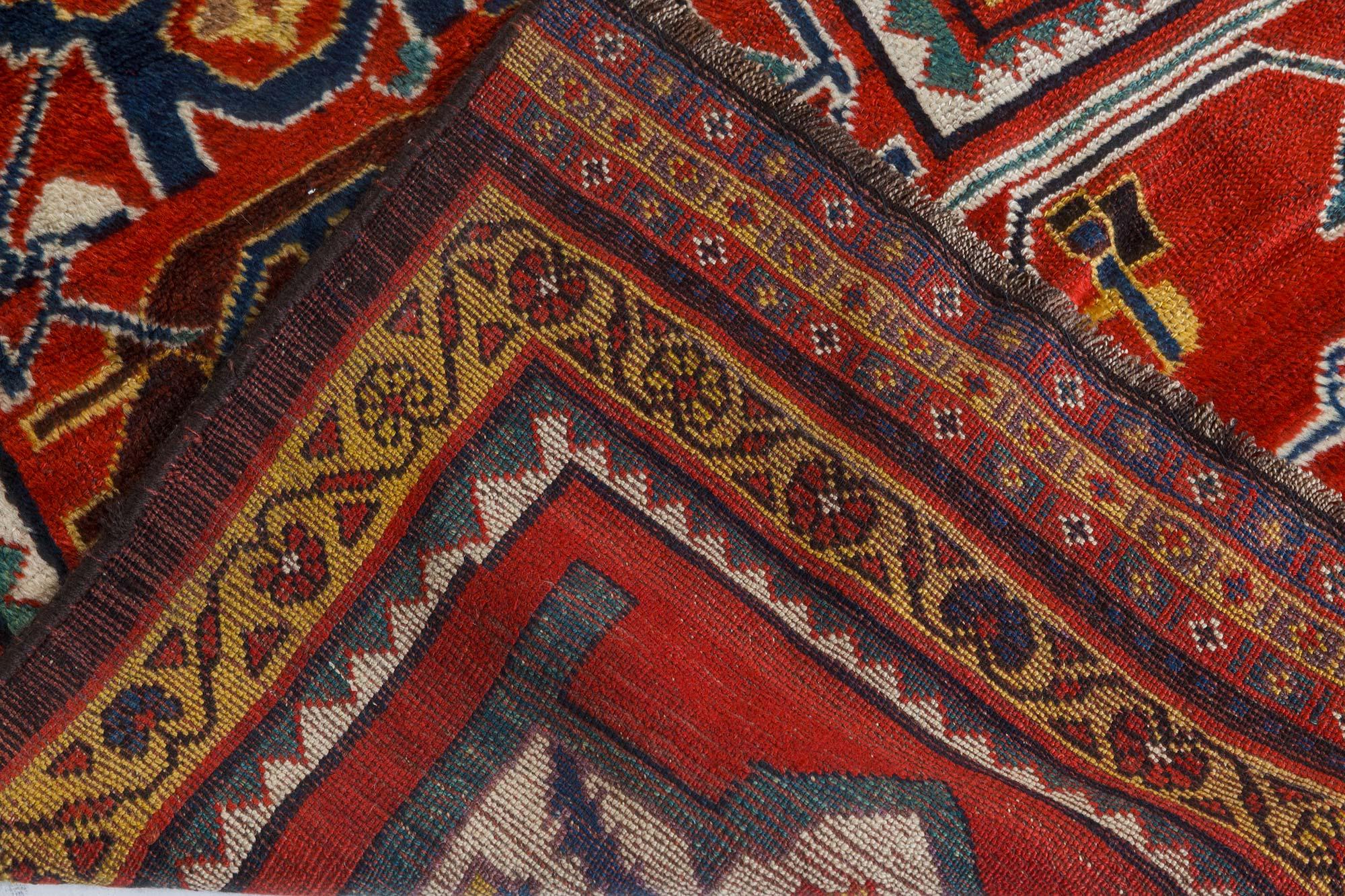 Authentic Persian Bakhtiari Red Handmade Wool Rug For Sale 3
