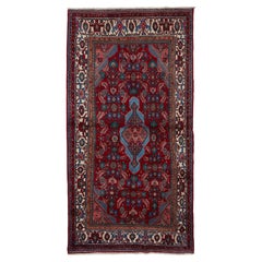 Authentic Persian Hamadan Hand Knotted Wool Ivory Area Rug 4
 5" x 8
 6"