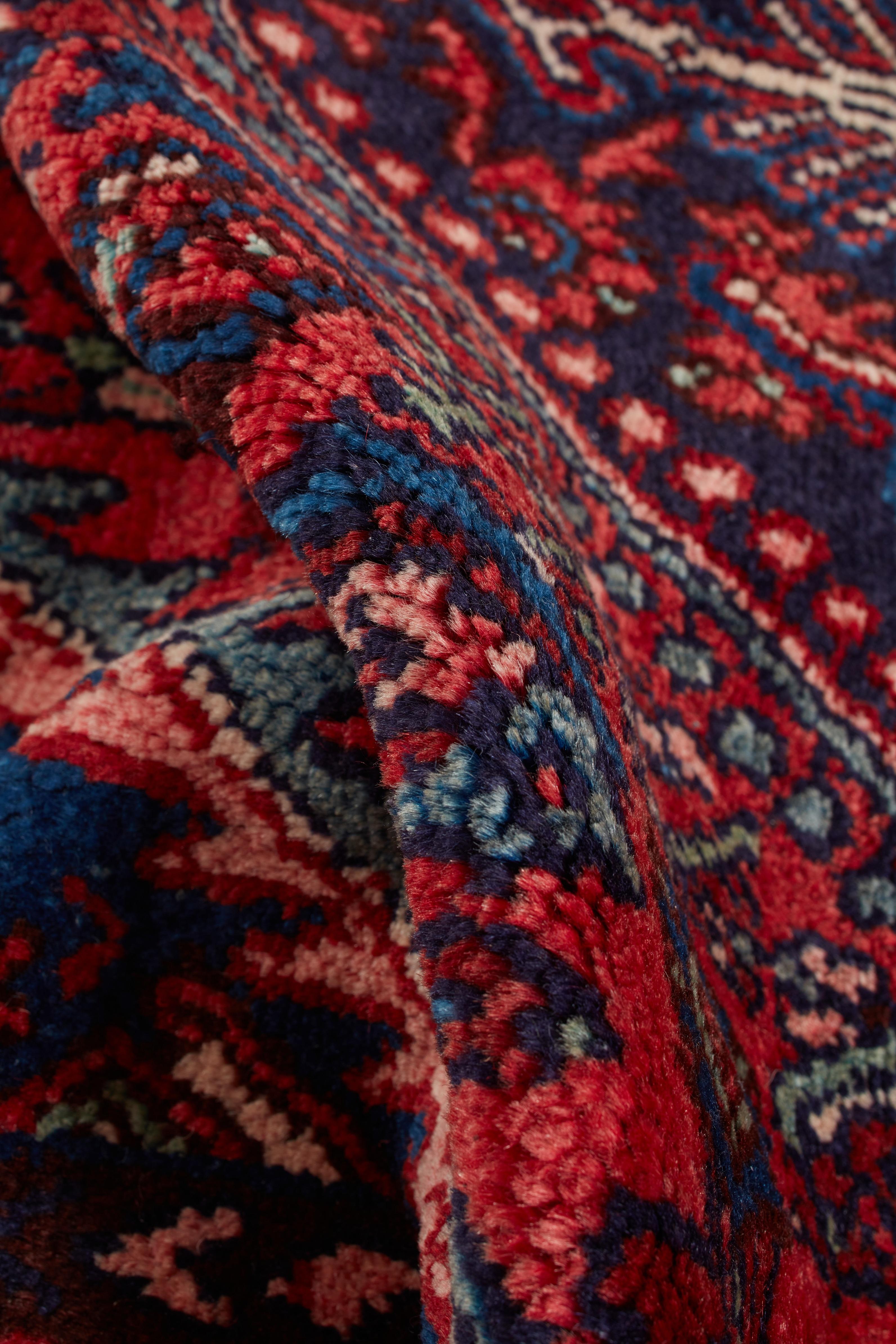 Authentische persische Hamadan handgeknüpft Wolle rot Bereich Teppich 4' 5