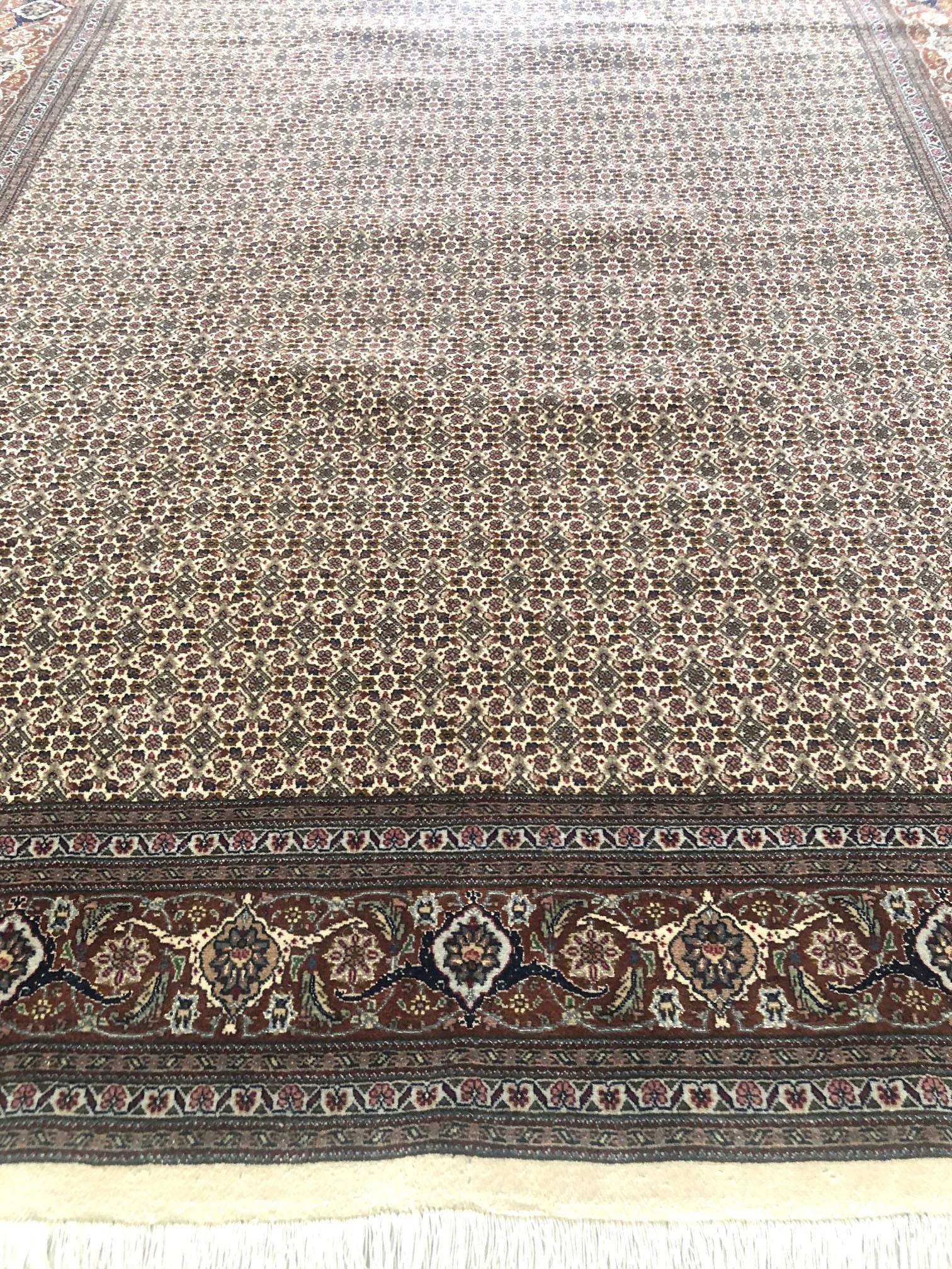 Authentic Persian Hand Knotted All-Over Fish Design 'Mahi' Tabriz Rug In New Condition For Sale In San Diego, CA