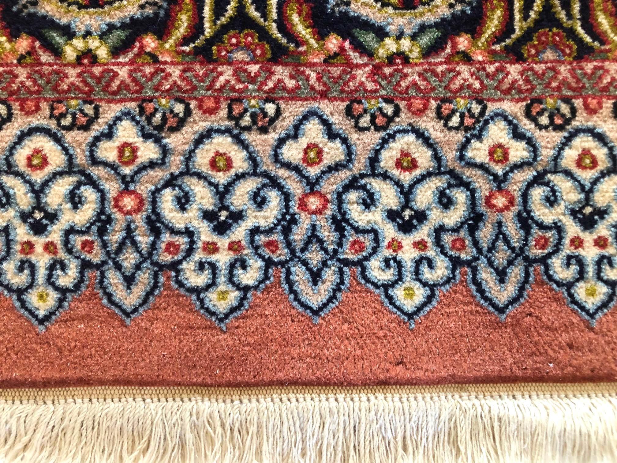 Authentic Persian Hand Knotted All Over Paisley Floral Qum Rug In New Condition For Sale In San Diego, CA