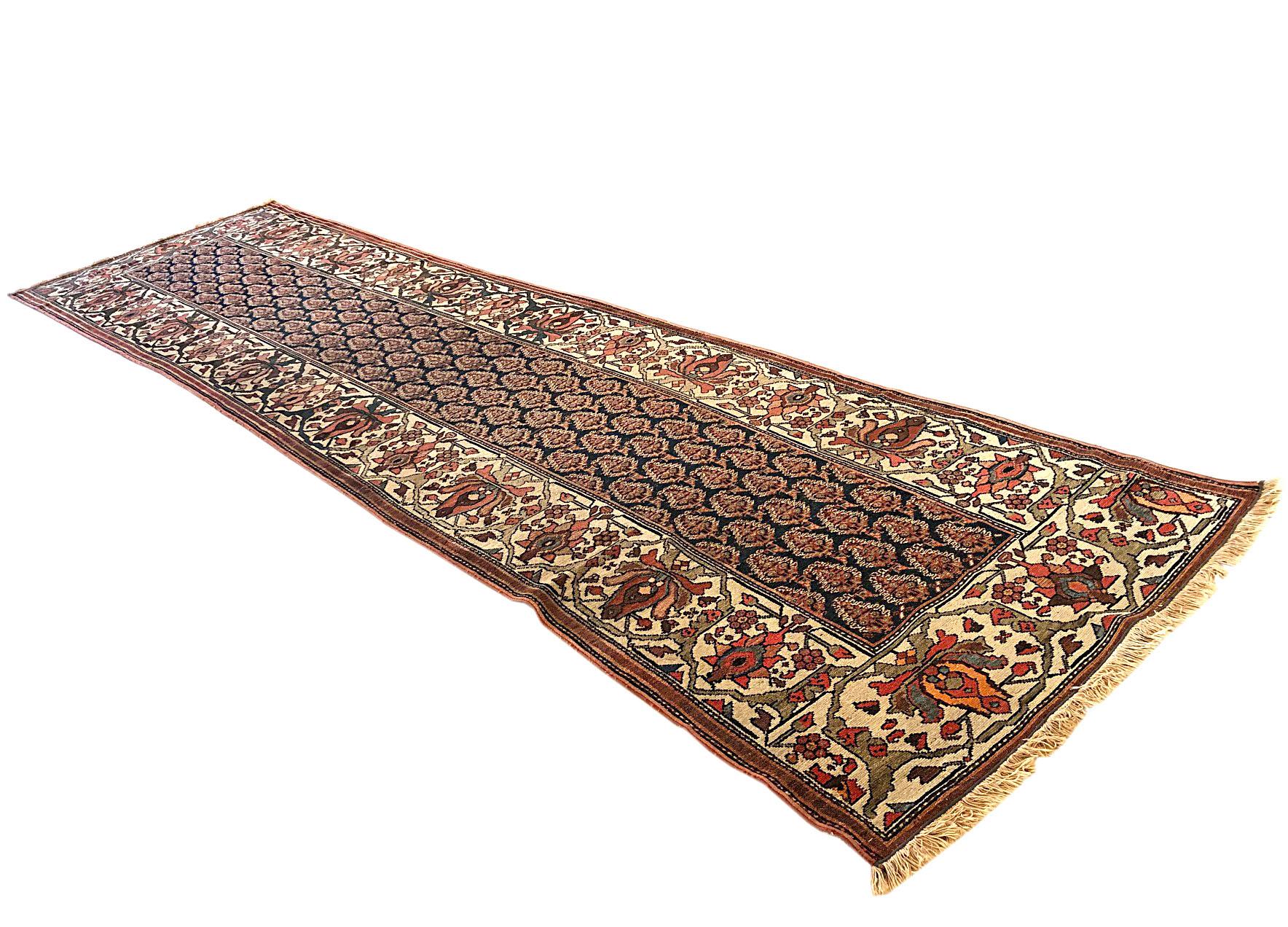 Hand-Knotted Authentic Persian Hand Knotted Antique Bakhtiari Rug, circa 1880 For Sale