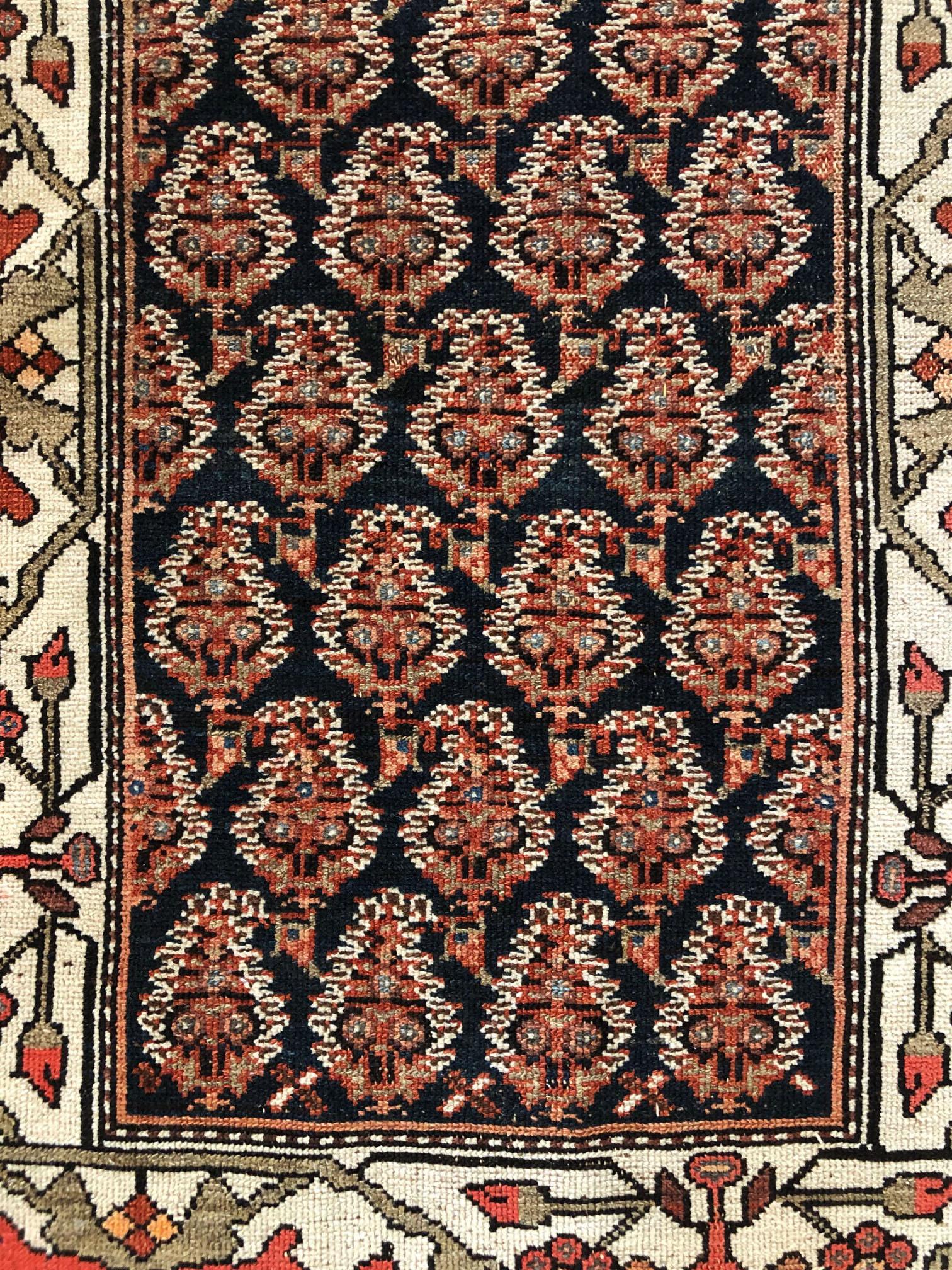Late 19th Century Authentic Persian Hand Knotted Antique Bakhtiari Rug, circa 1880 For Sale