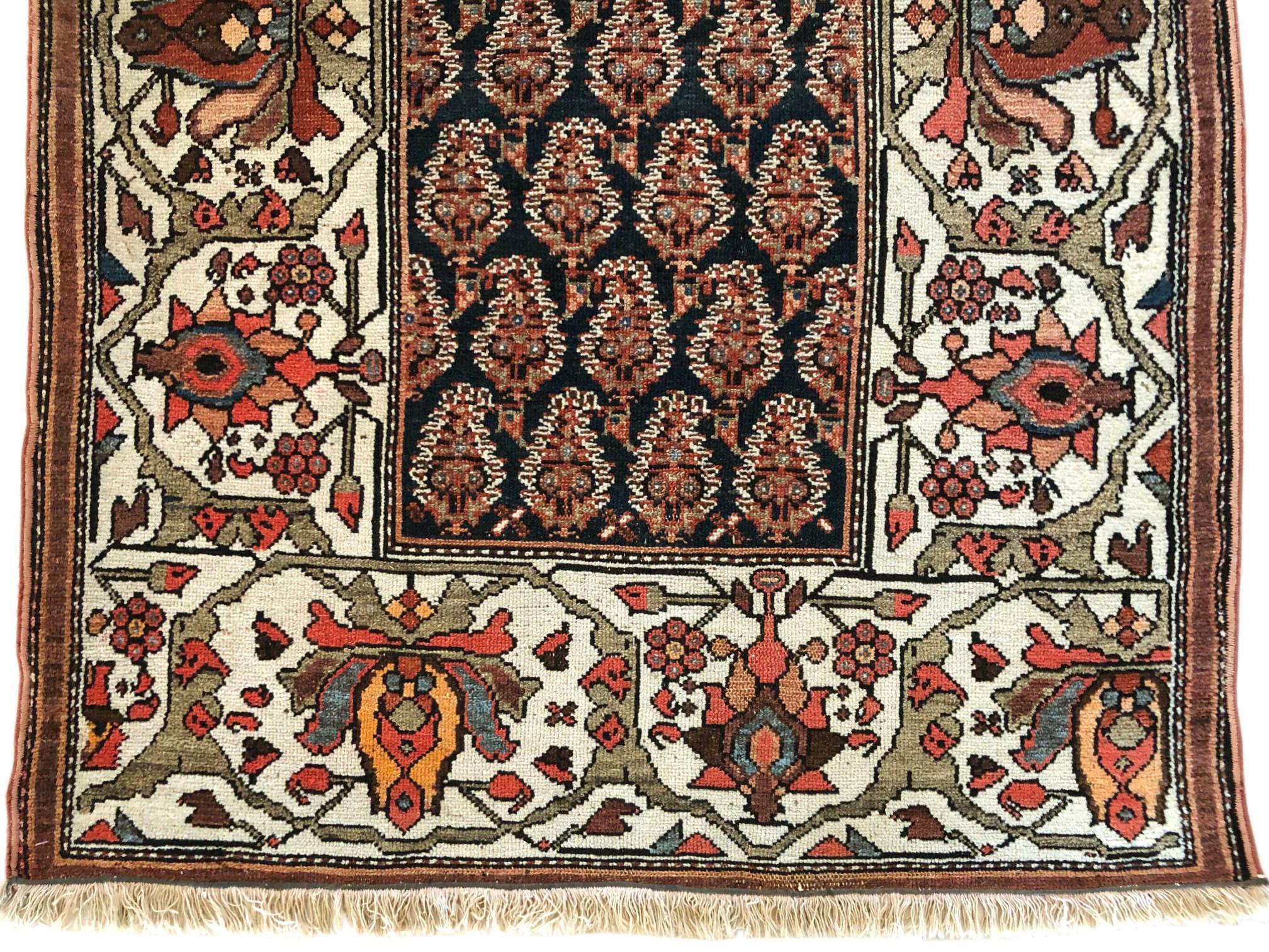 Authentic Persian Hand Knotted Antique Bakhtiari Rug, circa 1880 For Sale 1