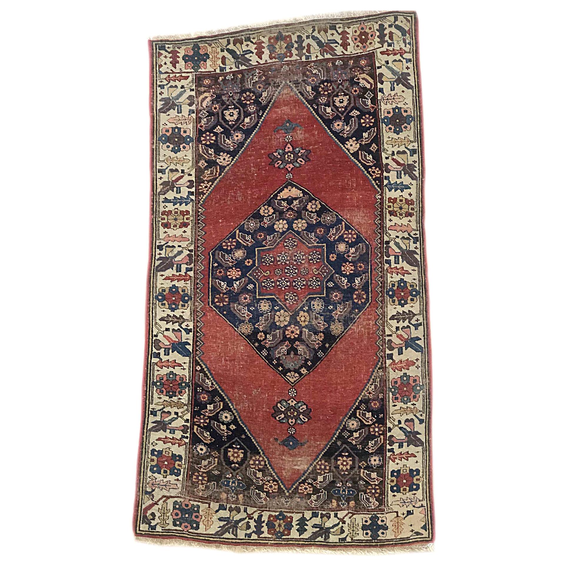 Authentic Persian Hand Knotted Antique Bijar Rug, circa 1880