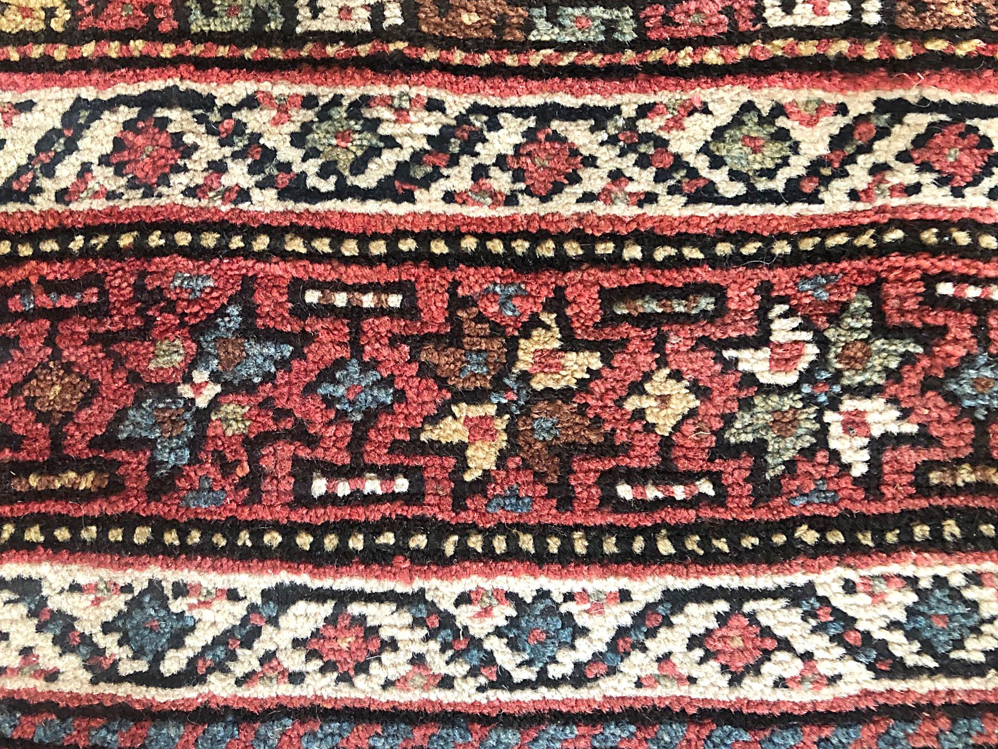 Authentic Persian Hand Knotted Antique Kurdish Rug, circa 1940 For Sale 3