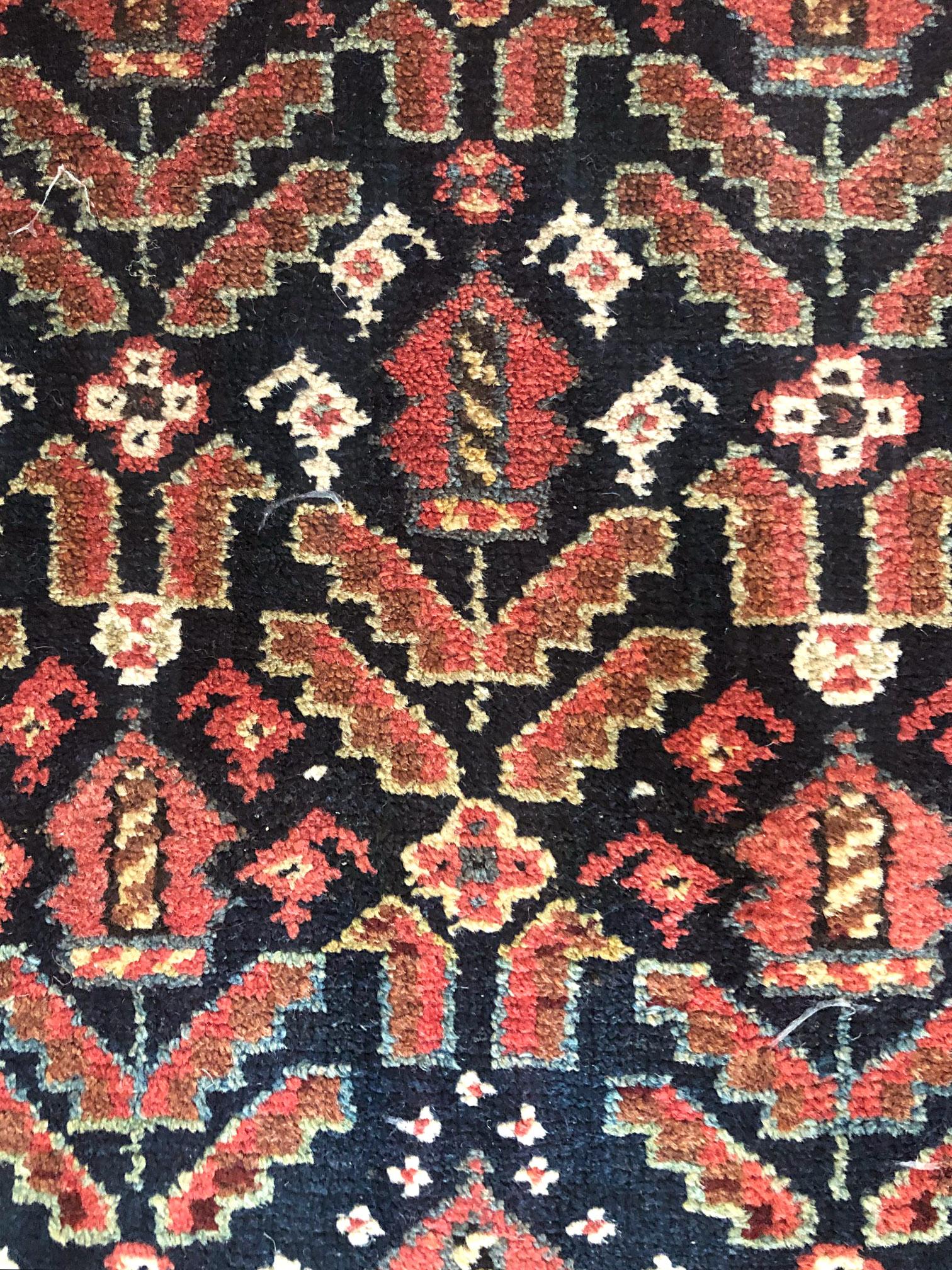 Hand-Knotted Authentic Persian Hand Knotted Antique Kurdish Rug, circa 1940 For Sale