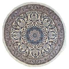 Persian Blue Round Nain  Rug
