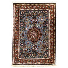Authentic Persian Hand Knotted Floral Medallion Tabriz Rug