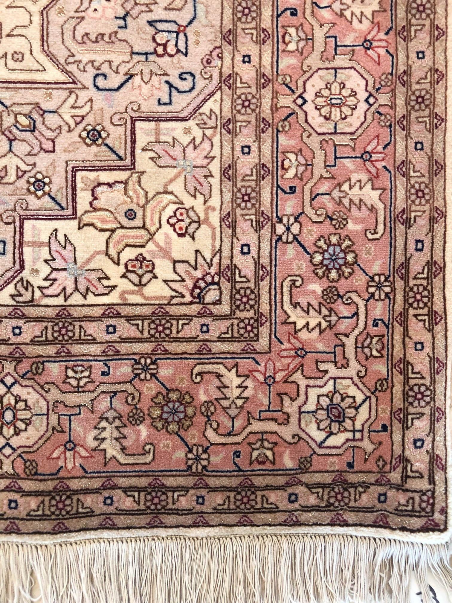 Contemporary Authentic Persian Hand Knotted Geometric Heriz Rug