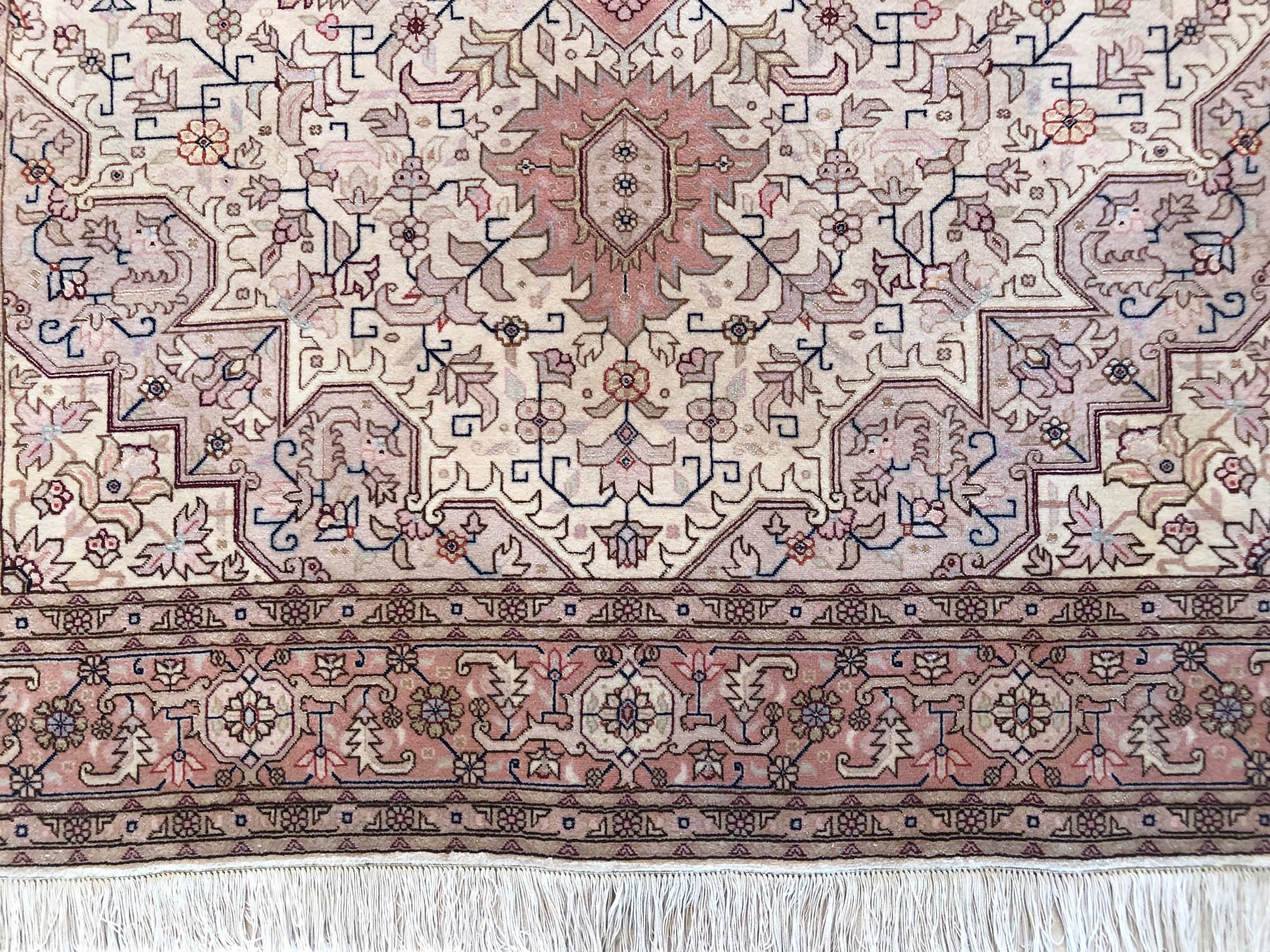 Authentic Persian Hand Knotted Geometric Heriz Rug 1