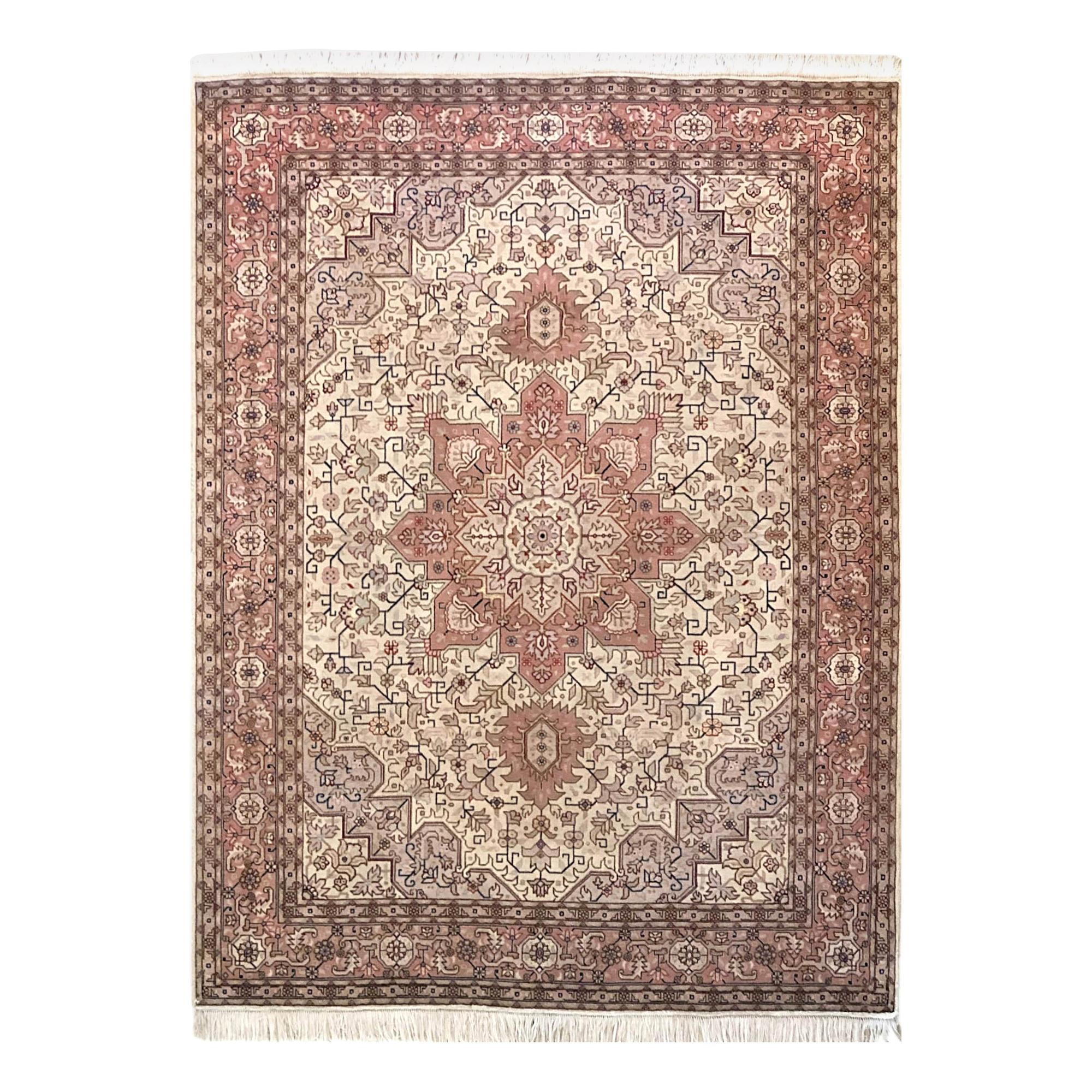 Authentic Persian Hand Knotted Geometric Heriz Rug