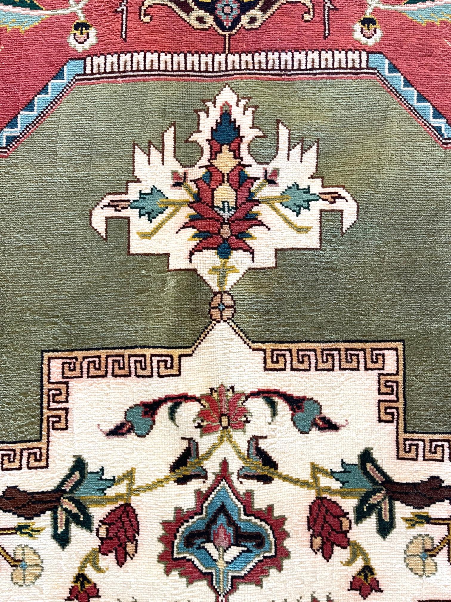 Persischer geometrischer Heriz-Teppich (Handgeknüpft) im Angebot