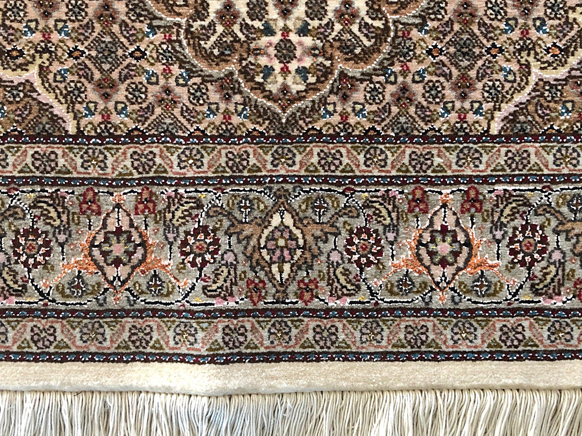 Authentic Persian Hand Knotted Medallion Cream Fish Design ‘Mahi’ Tabriz Runner For Sale 5