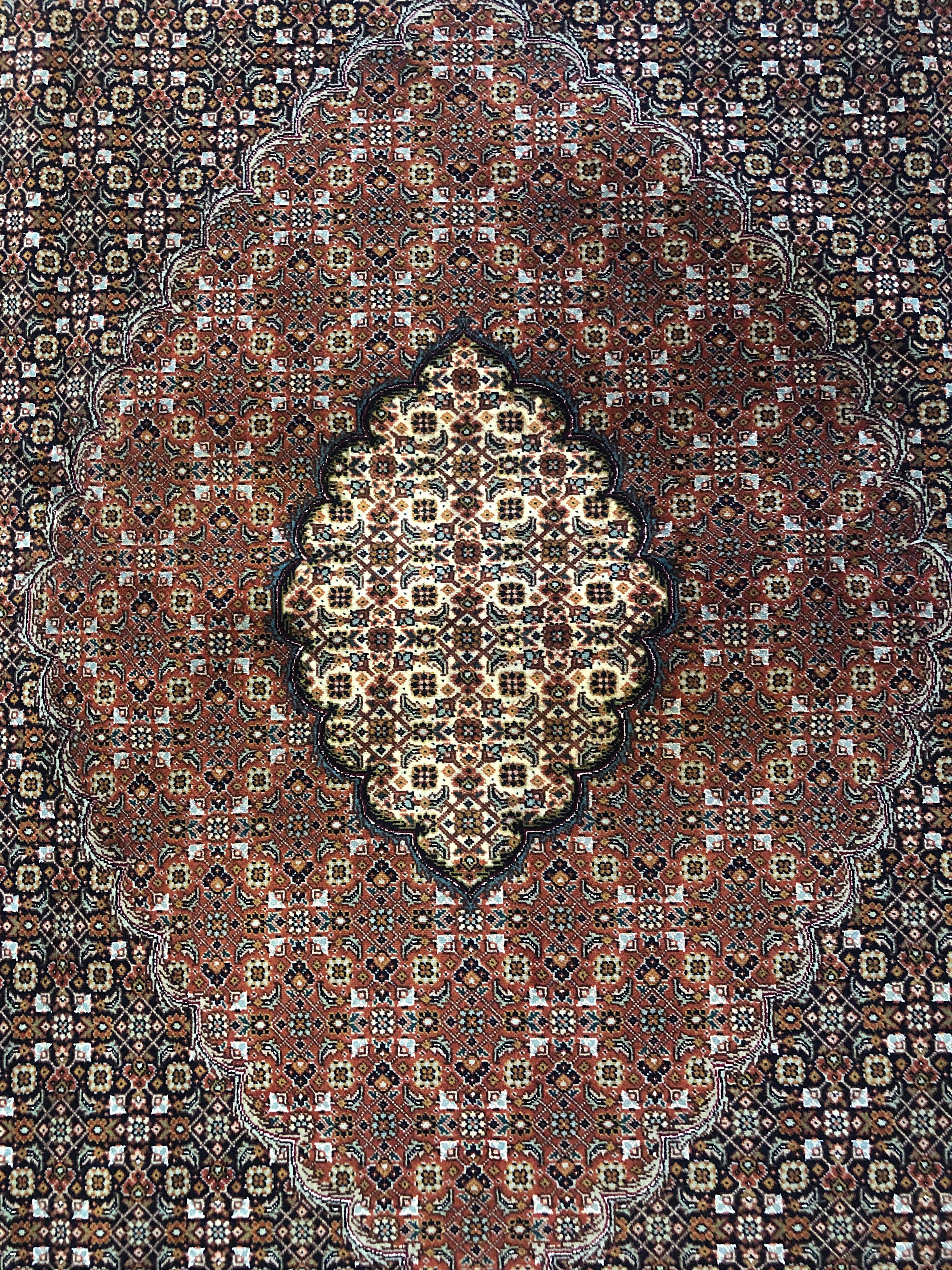 Hand-Knotted Authentic Persian Hand Knotted Medallion Fish Design 'Mahi' Tabriz Rug For Sale