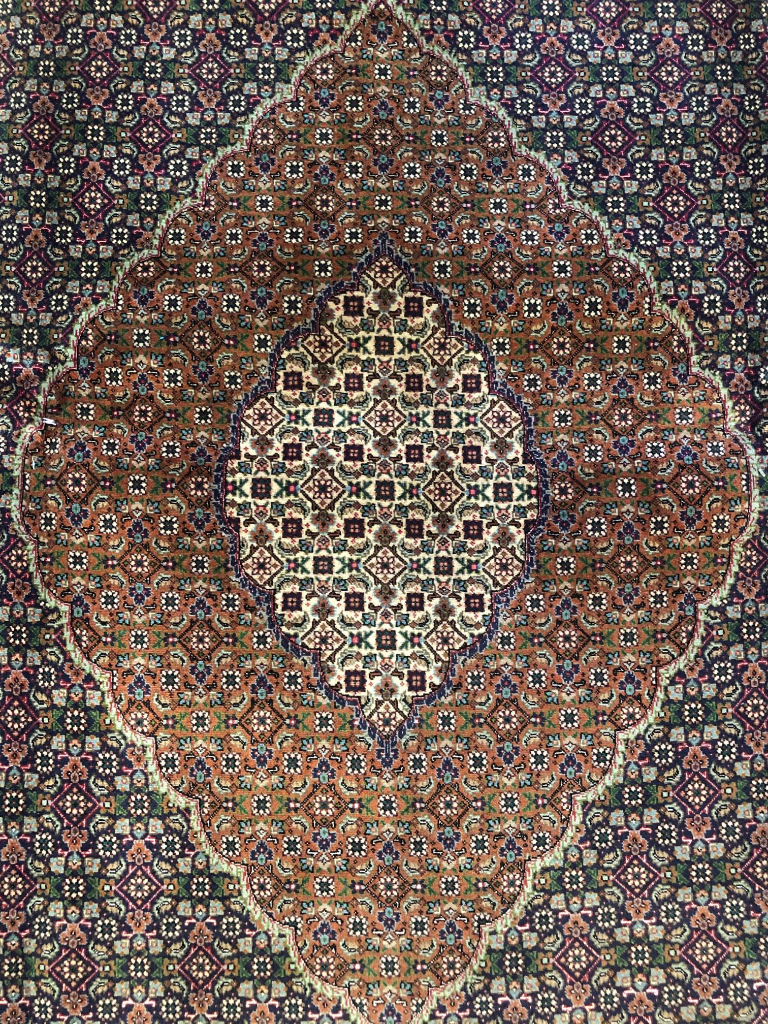 Hand-Knotted Authentic Persian Hand Knotted Medallion Fish Design 'Mahi' Tabriz Rug For Sale