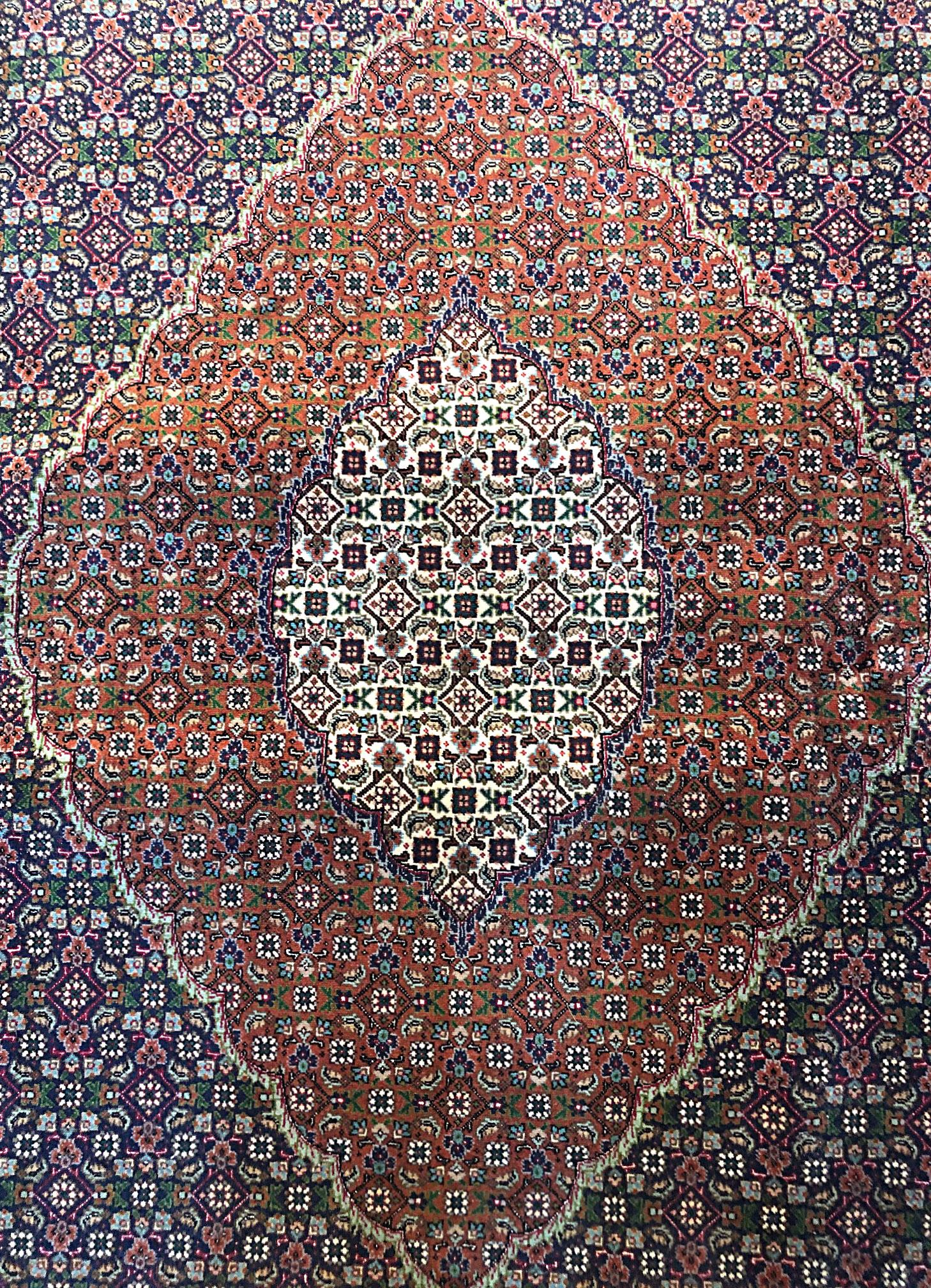 Late 20th Century Authentic Persian Hand Knotted Medallion Fish Design 'Mahi' Tabriz Rug For Sale