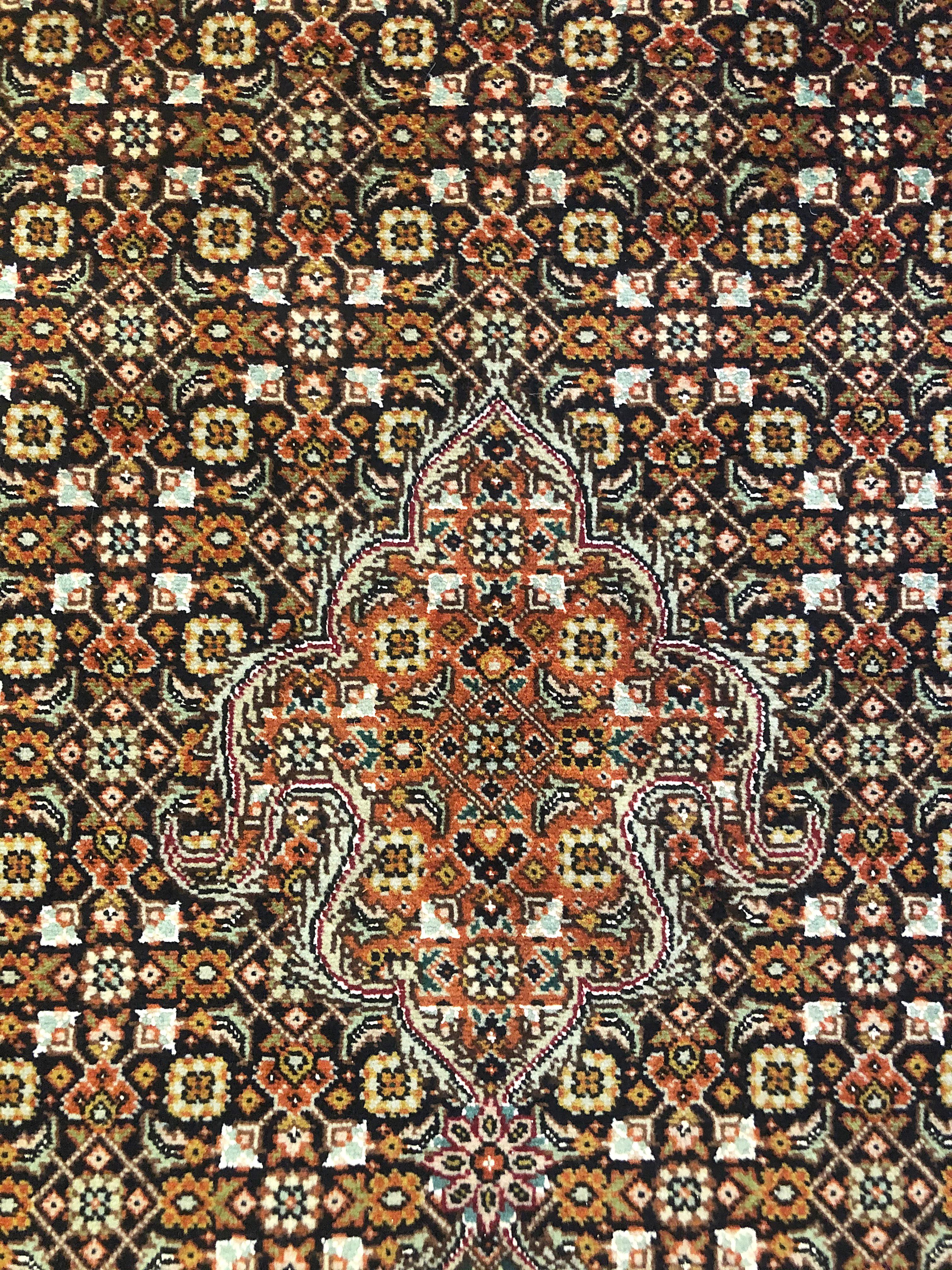 Late 20th Century Authentic Persian Hand Knotted Medallion Fish Design 'Mahi' Tabriz Rug For Sale
