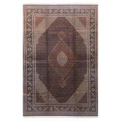 Retro Authentic Persian Hand Knotted Medallion Fish Design 'Mahi' Tabriz Rug