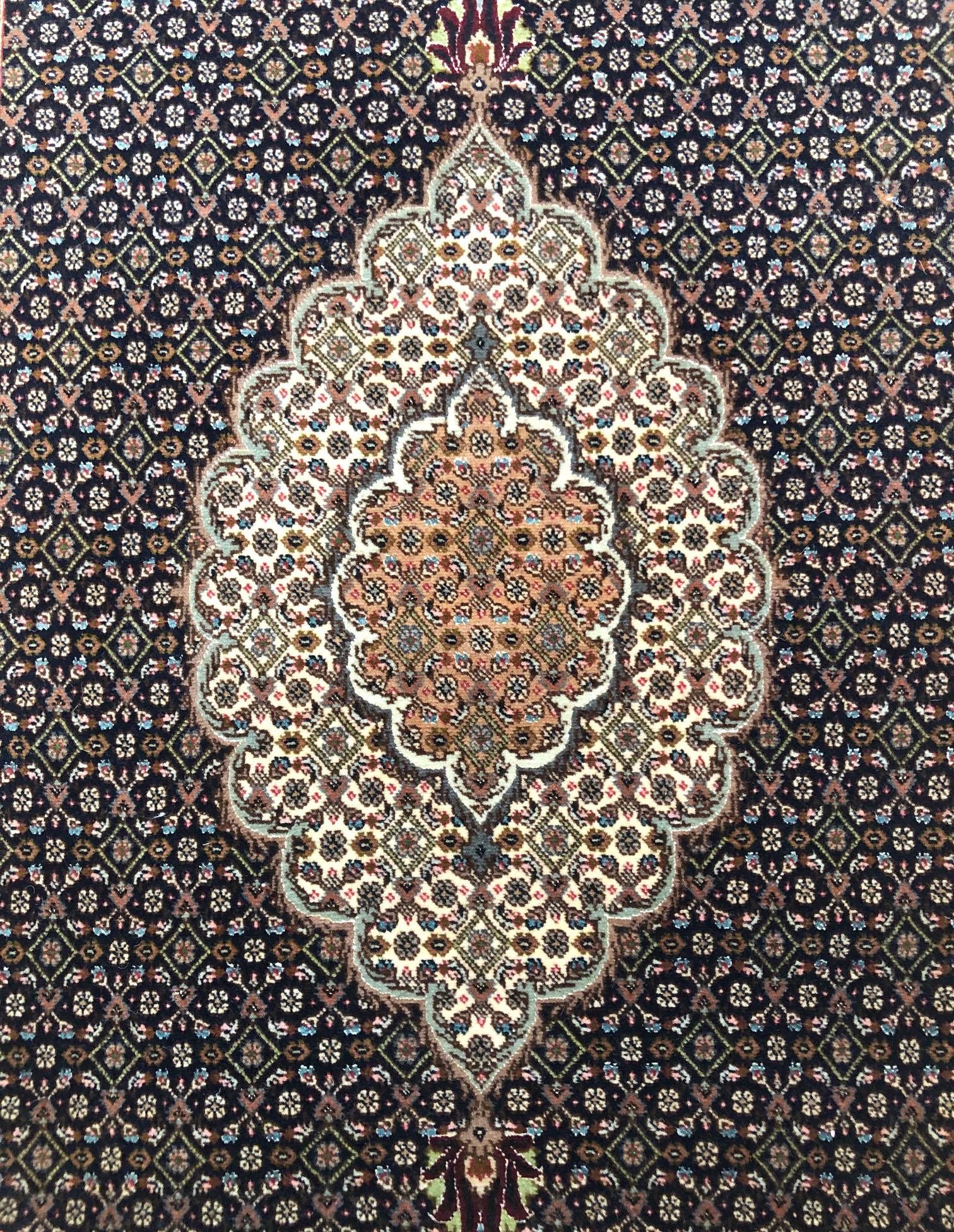 Authentic Persian Hand Knotted Medallion Fish Design 'Mahi' Tabriz Runner Rug In New Condition For Sale In San Diego, CA