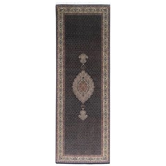 Authentic Persian Hand Knotted Medallion Fish Design 'Mahi' Tabriz Runner Rug