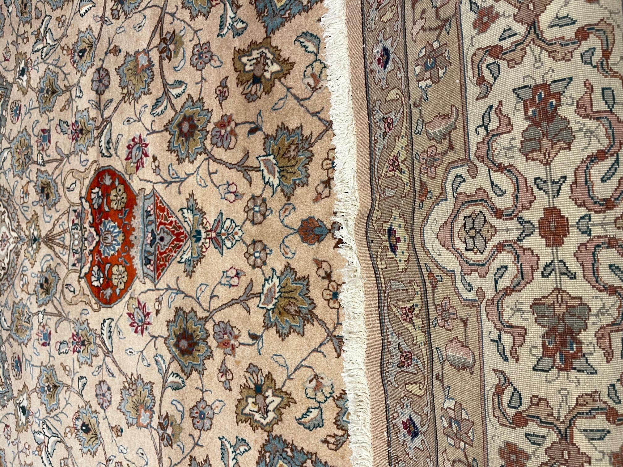 Authentic Persian Hand Knotted Floral Sheikh Safi Design Tabriz Rug, 1970 For Sale 13