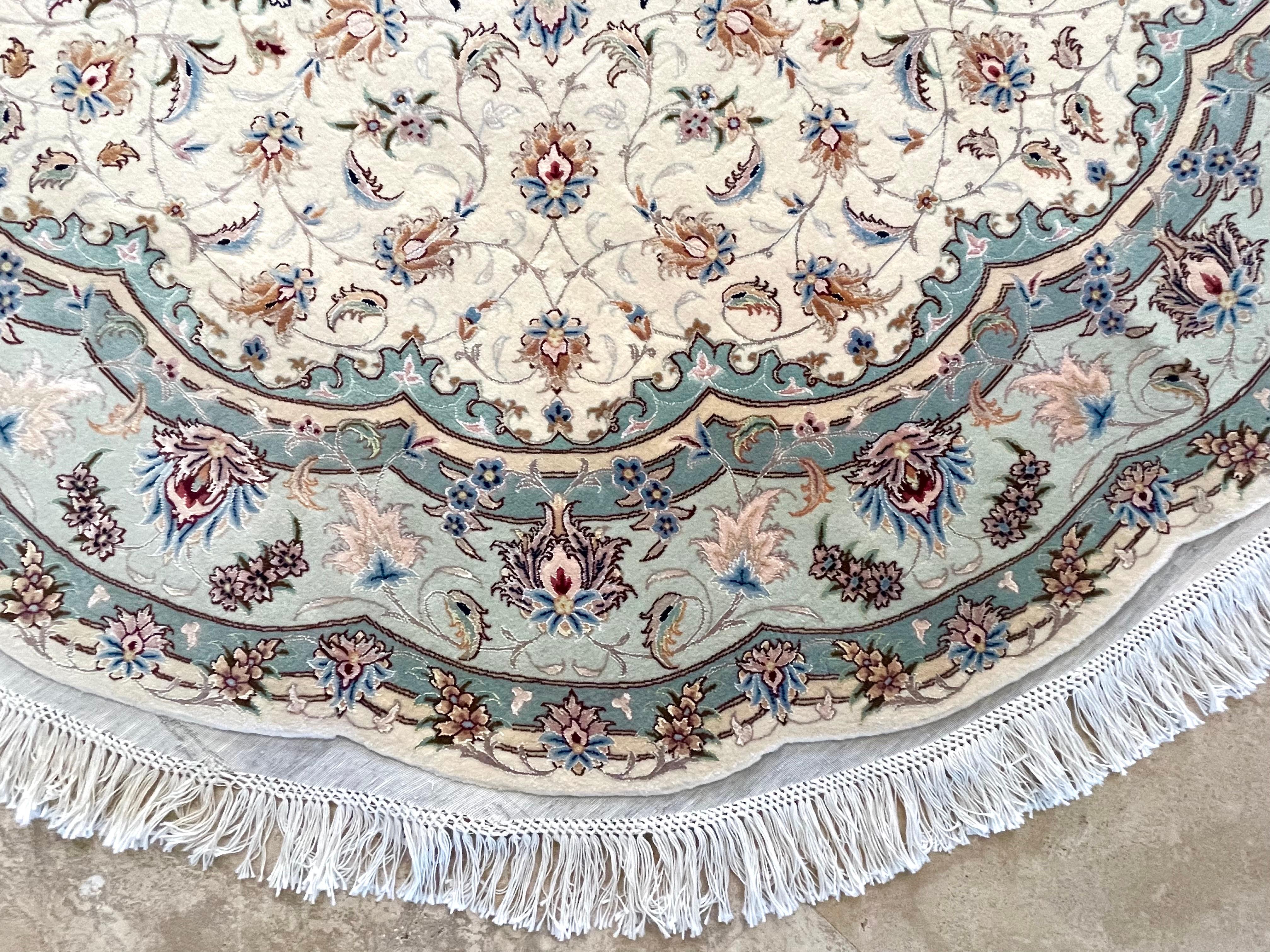 Tappeto rotondo Tabriz floreale persiano In condizioni Nuovo in vendita a San Diego, CA