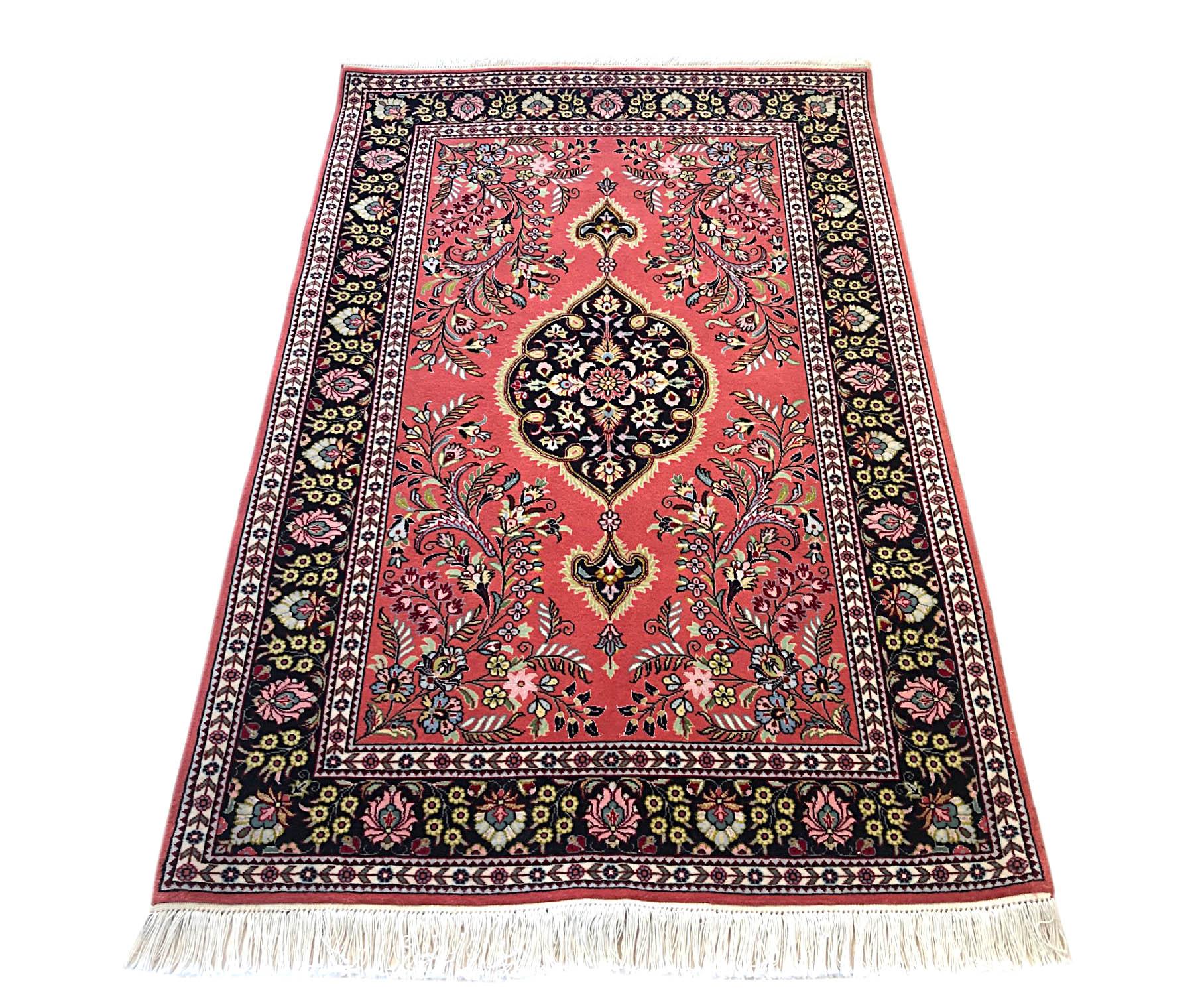 Hand-Knotted Authentic Persian Hand Knotted Medallion Floral Tabriz Rug