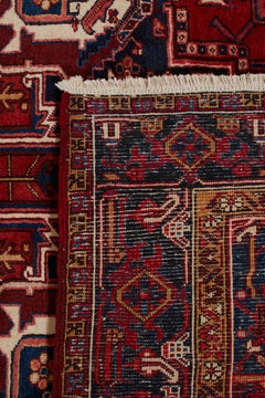 Authentic Persian Heriz Hand Knotted Wool Red Area Rug 7' 9" x 10' 8"