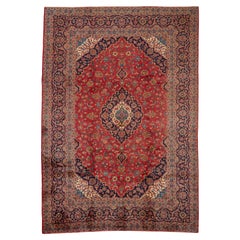 Authentische persische Kashan handgeknüpfte Wolle Elfenbein Bereich Teppich 8
4" x 12
0"