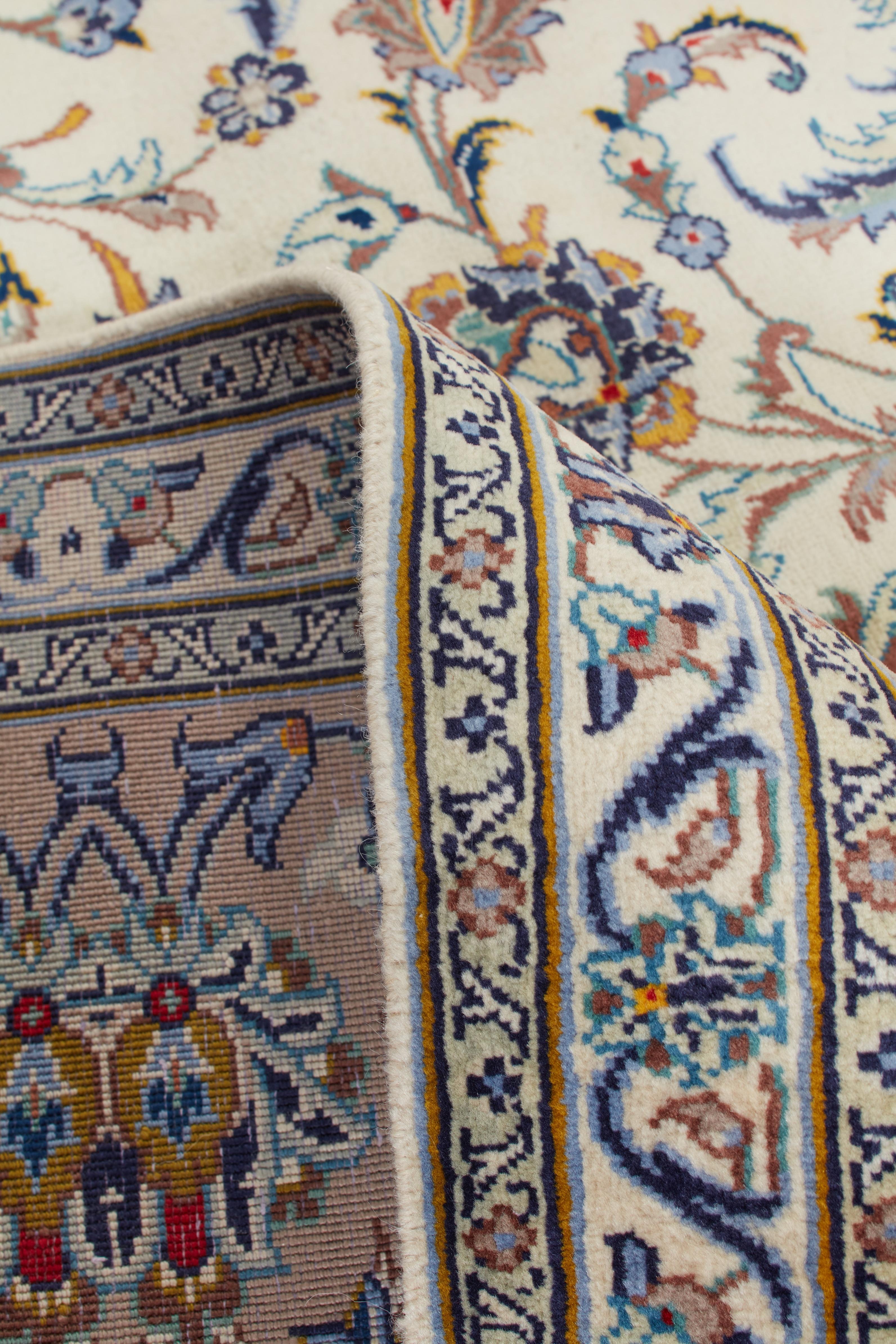 Persiano Autentico tappeto persiano Kashan annodato a mano in lana rossa 8' 7