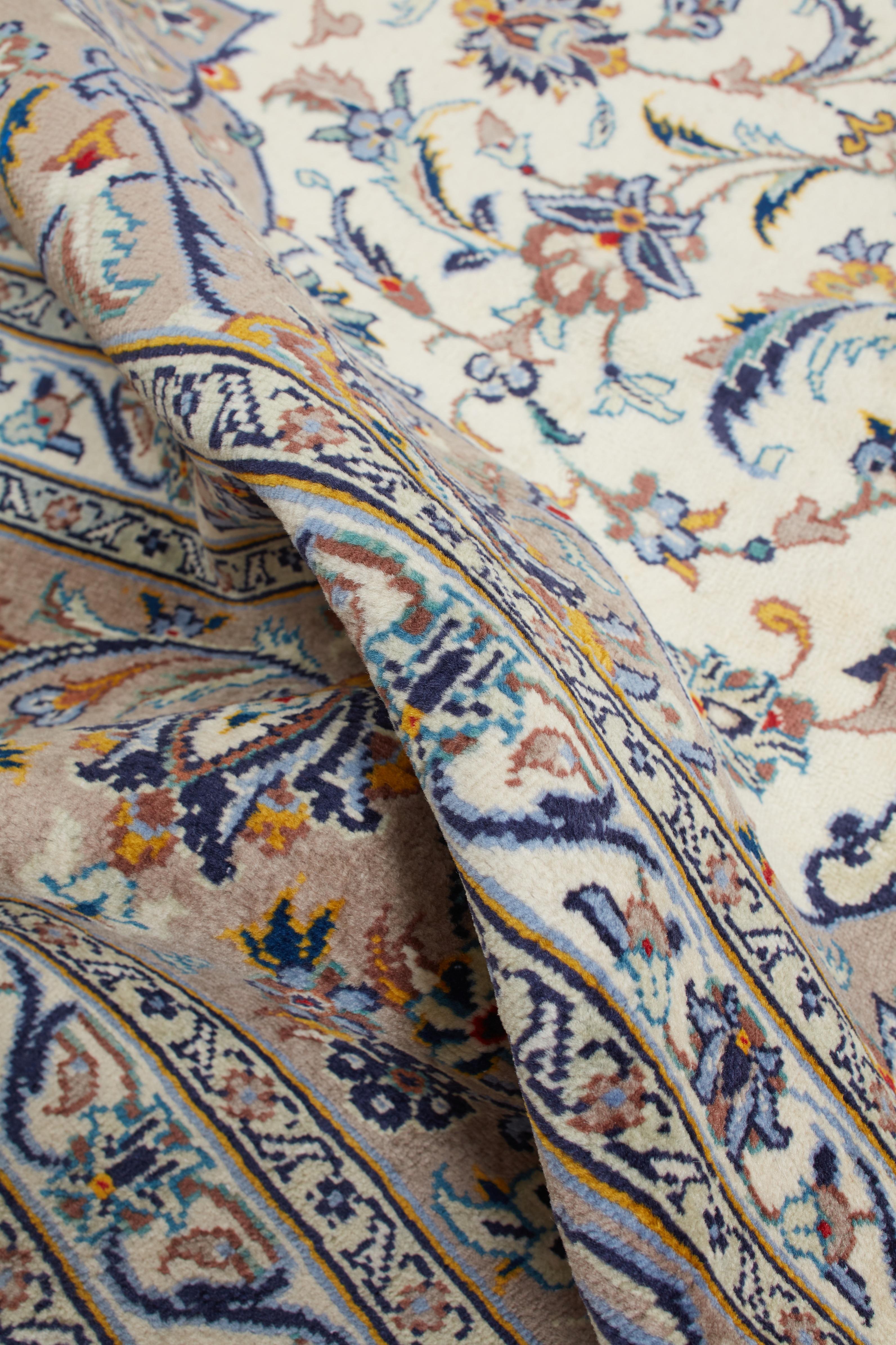 Annodato a mano Autentico tappeto persiano Kashan annodato a mano in lana rossa 8' 7