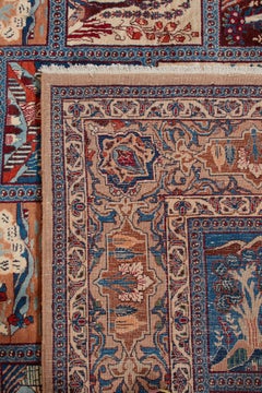 Autentico Tappeto Persiano Kashmar in Lana Avorio Annodato a Mano 8' 7" x 11' 9"