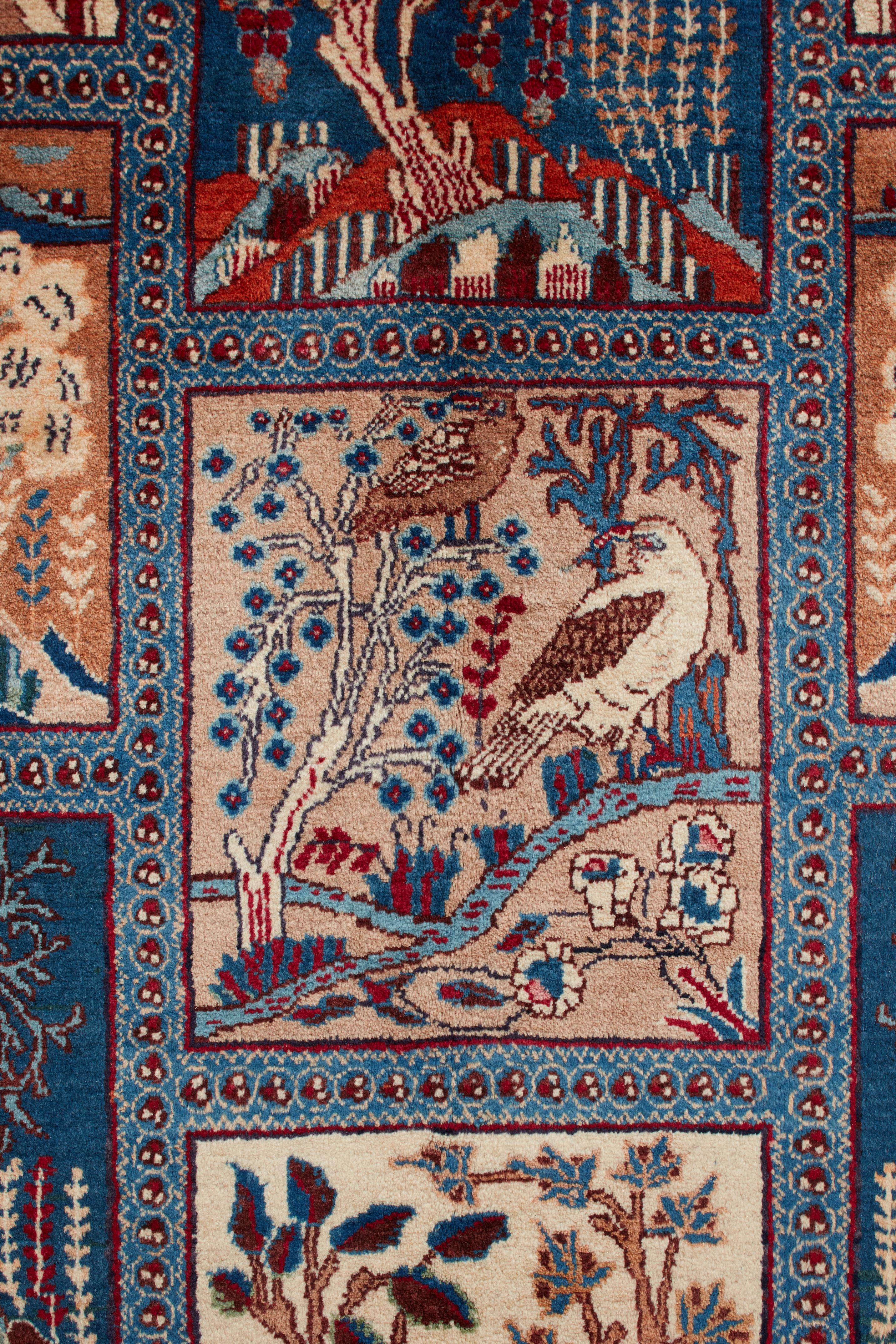 Authentische persische Kashmar handgeknüpfte Wolle Elfenbein Bereich Teppich 8' 7