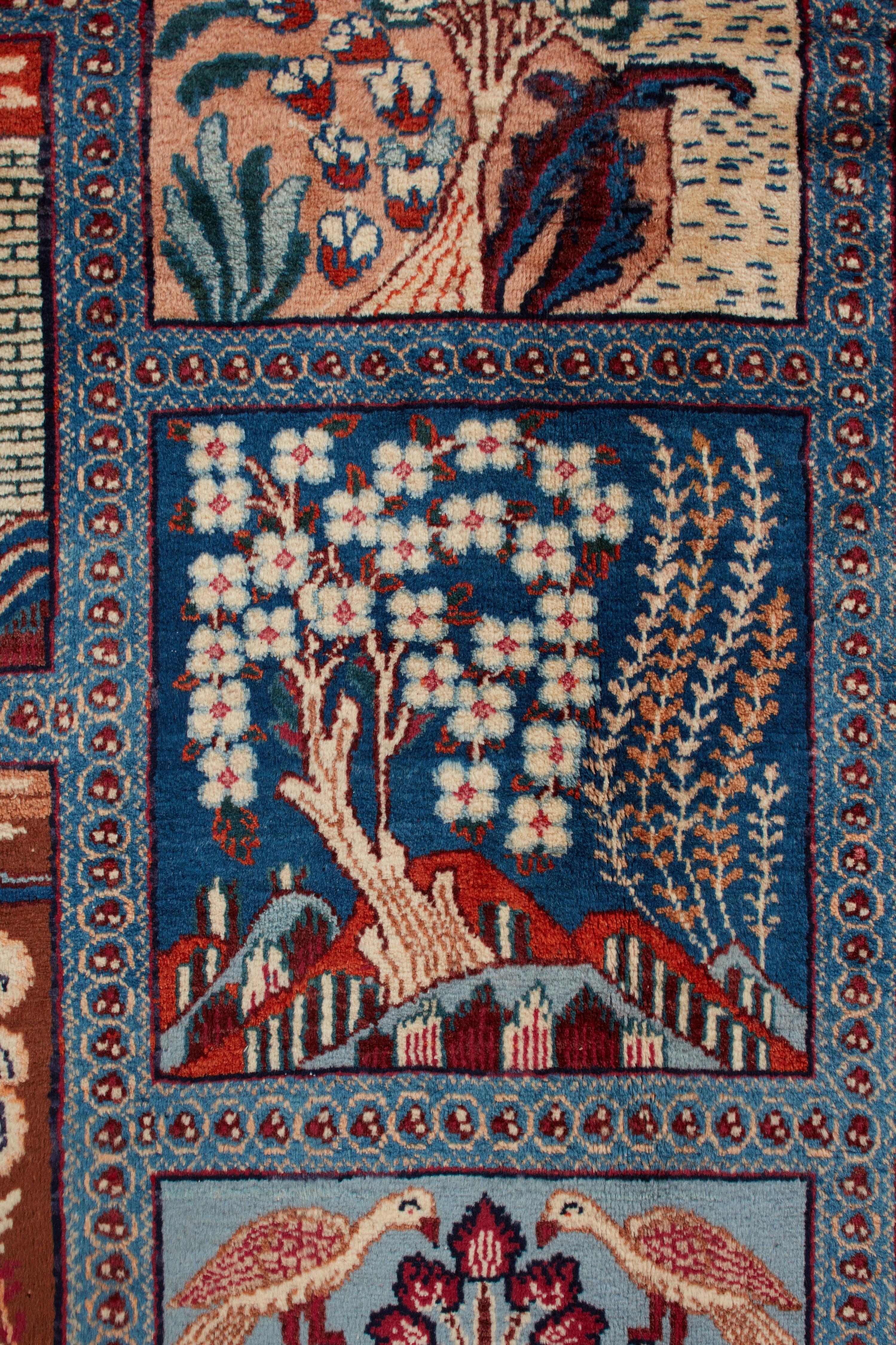 Authentische persische Kashmar handgeknüpfte Wolle Elfenbein Bereich Teppich 8' 7