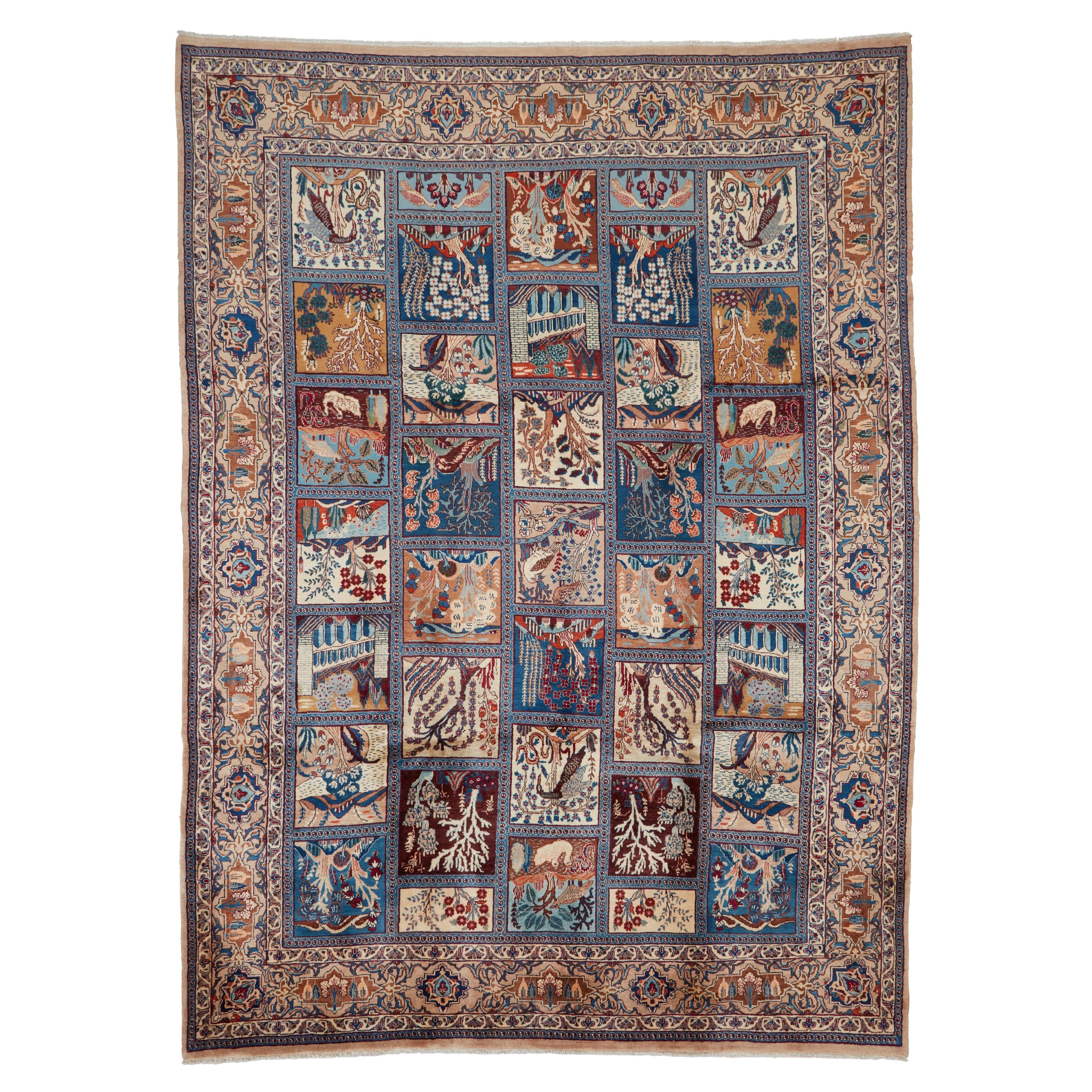 Authentische persische Kashmar handgeknüpfte Wolle Elfenbein Bereich Teppich 8
 7" x 11
 9" im Angebot