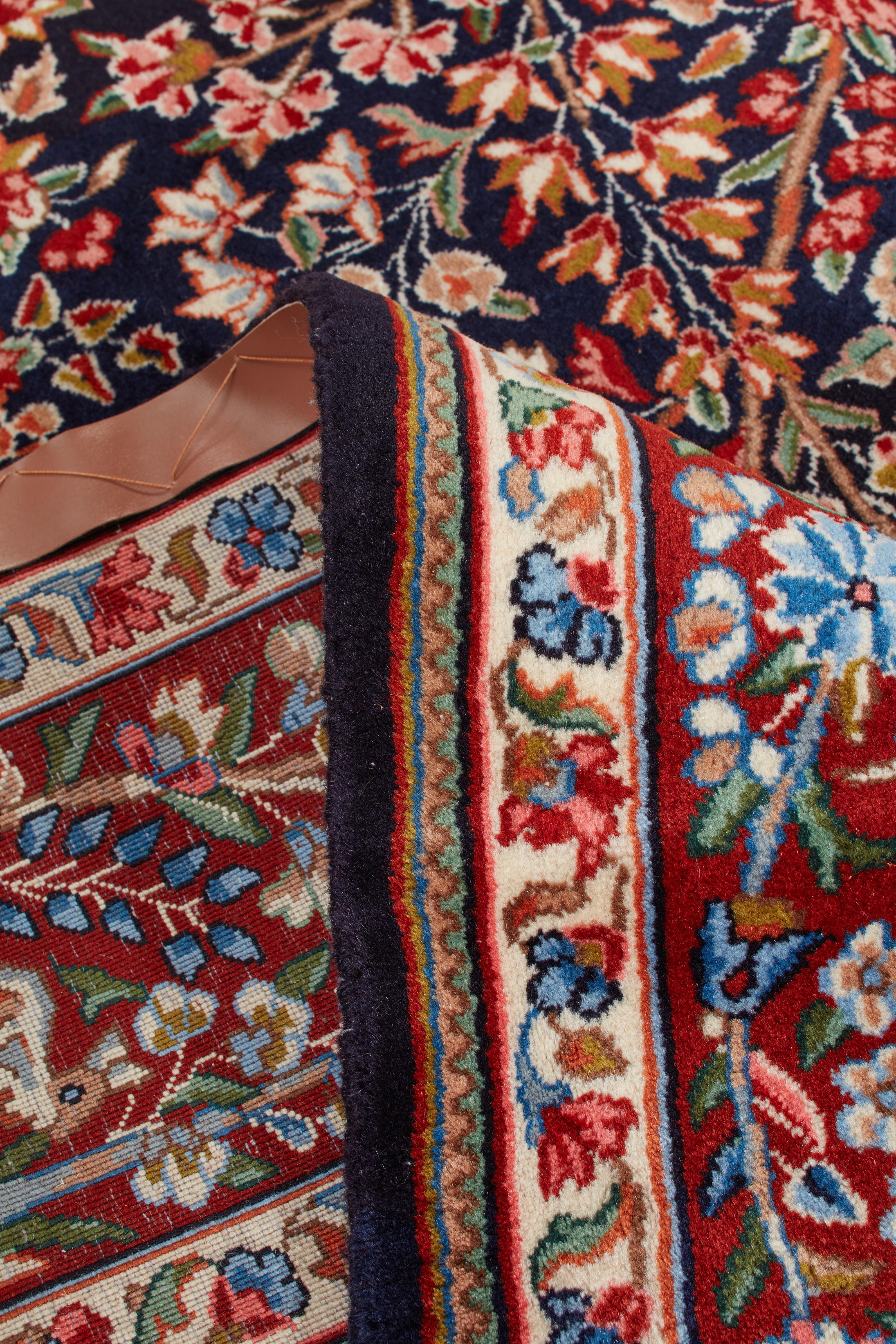 Persiano Autentico tappeto persiano Kerman in lana rossa annodata a mano 6' 2