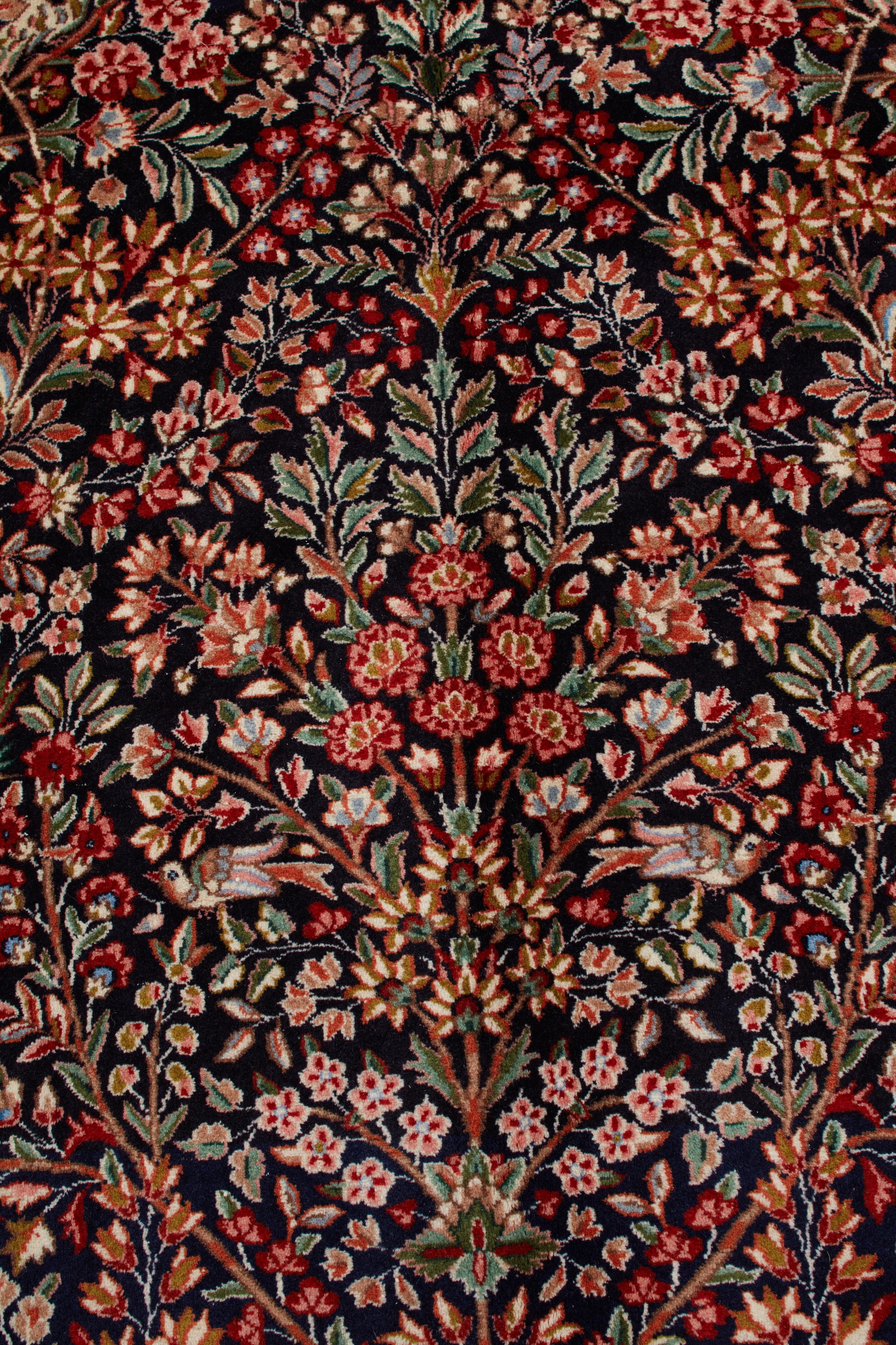 XXI secolo e contemporaneo Autentico tappeto persiano Kerman in lana rossa annodata a mano 6' 2