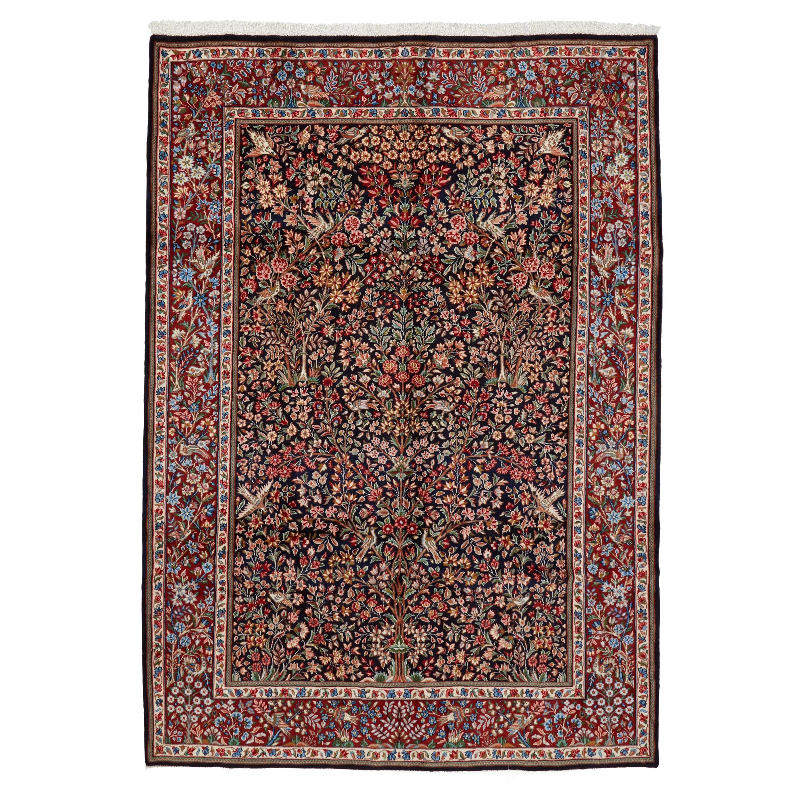 Autentico tappeto persiano Kerman in lana rossa annodata a mano 6
 2" x 8
 9"