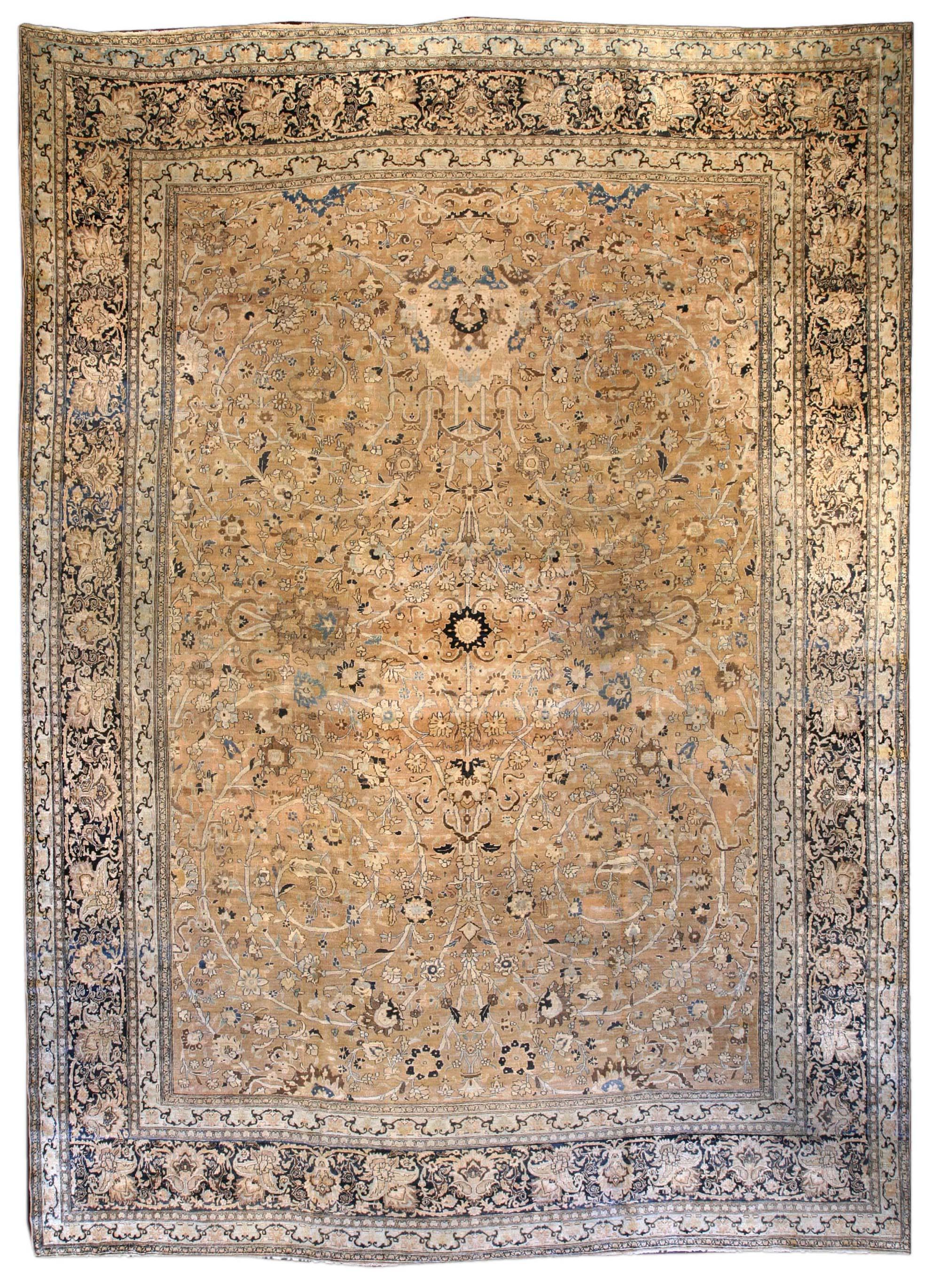 Early 20th Century Persian Khorassan Handmade Wool Rug For Sale