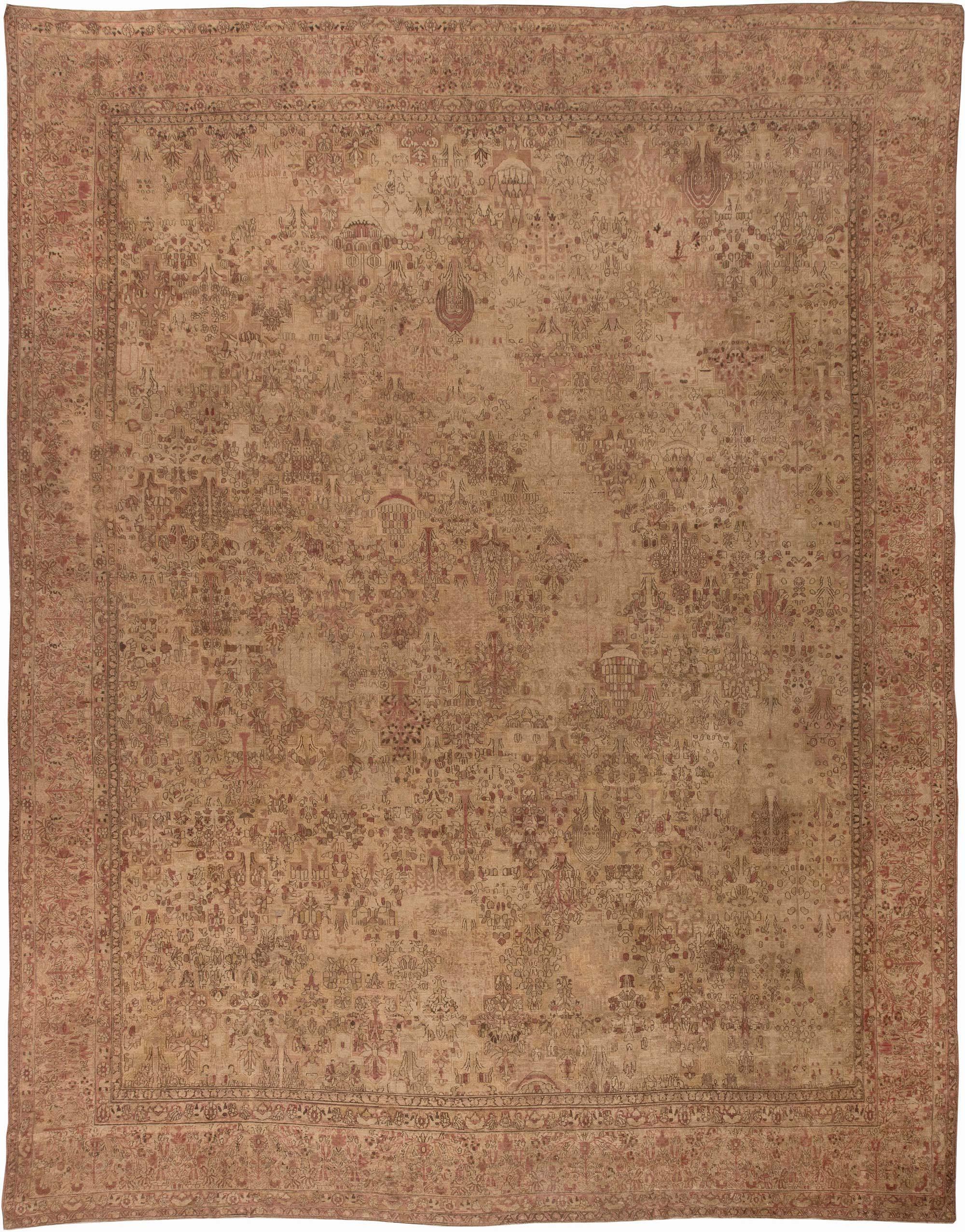 Authentique tapis persan Kirman noué à la main