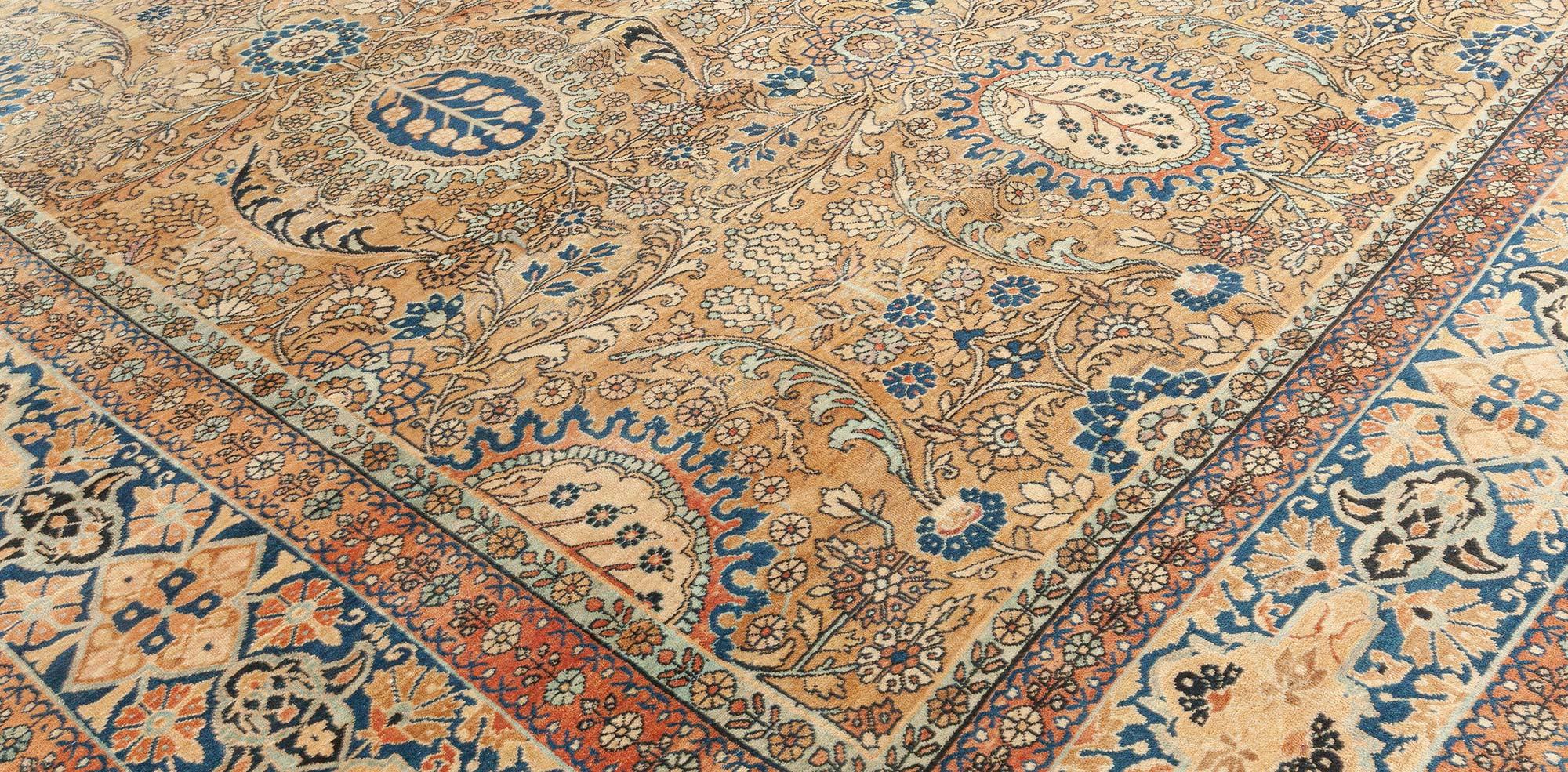 Authentique tapis persan Kirman en laine fait main Bon état - En vente à New York, NY