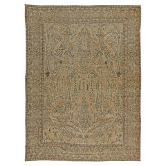 Antique Authentic Persian Kirman Handwoven Wool Carpet
